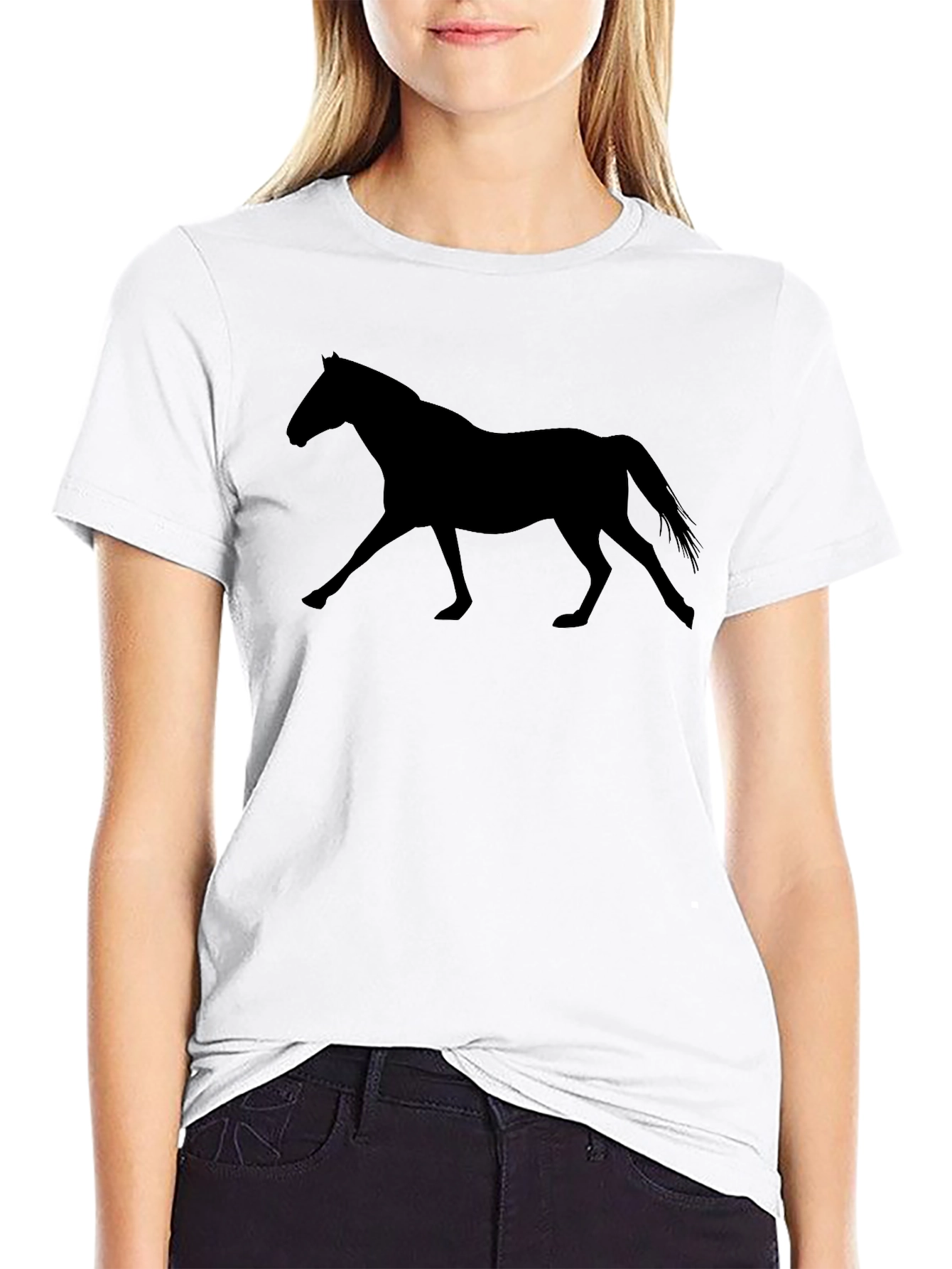 Black Horse Silhouette Graphic Tee