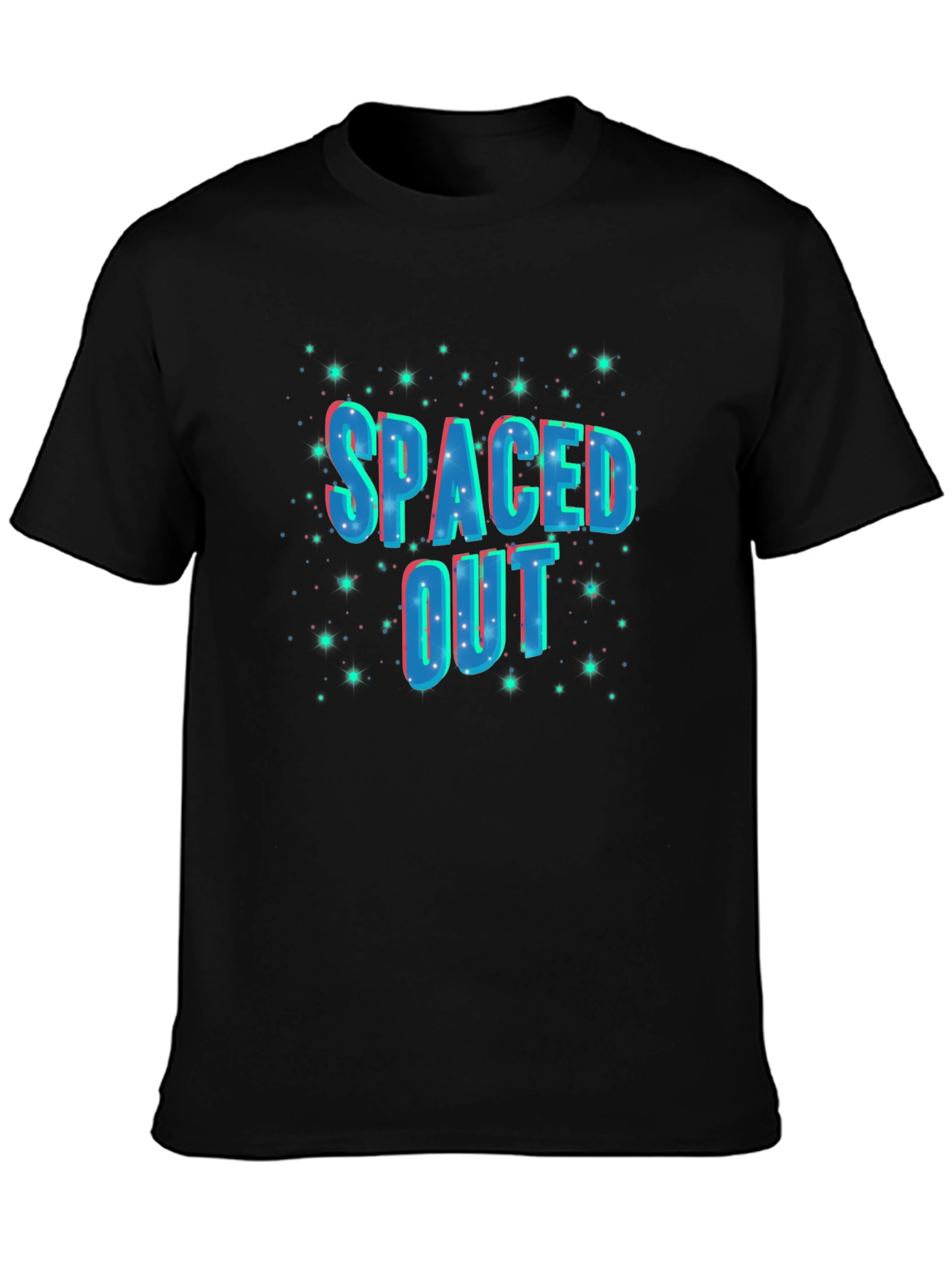 Spaced Out Graphic Black T-Shirt