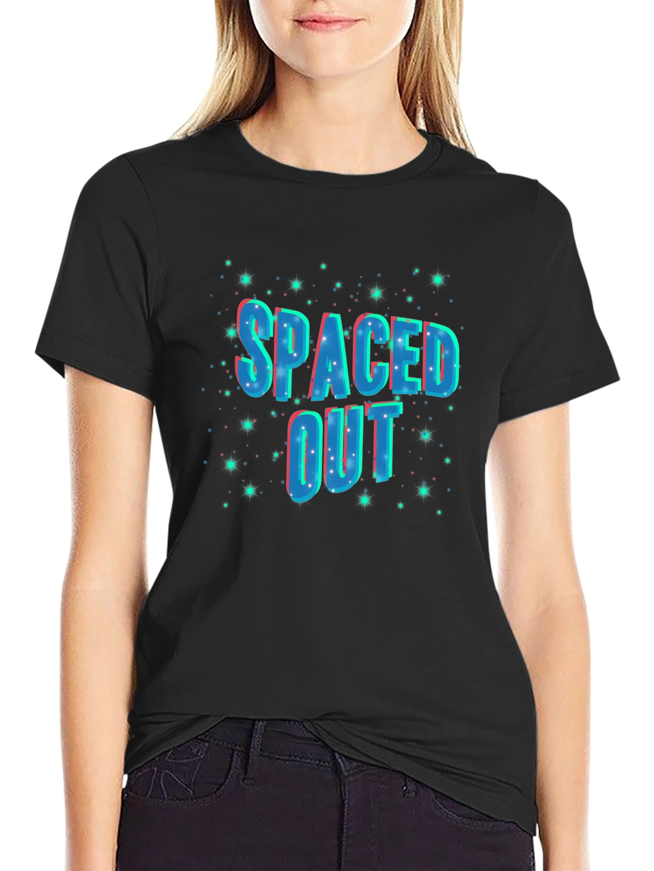 Spaced Out Graphic Black T-Shirt