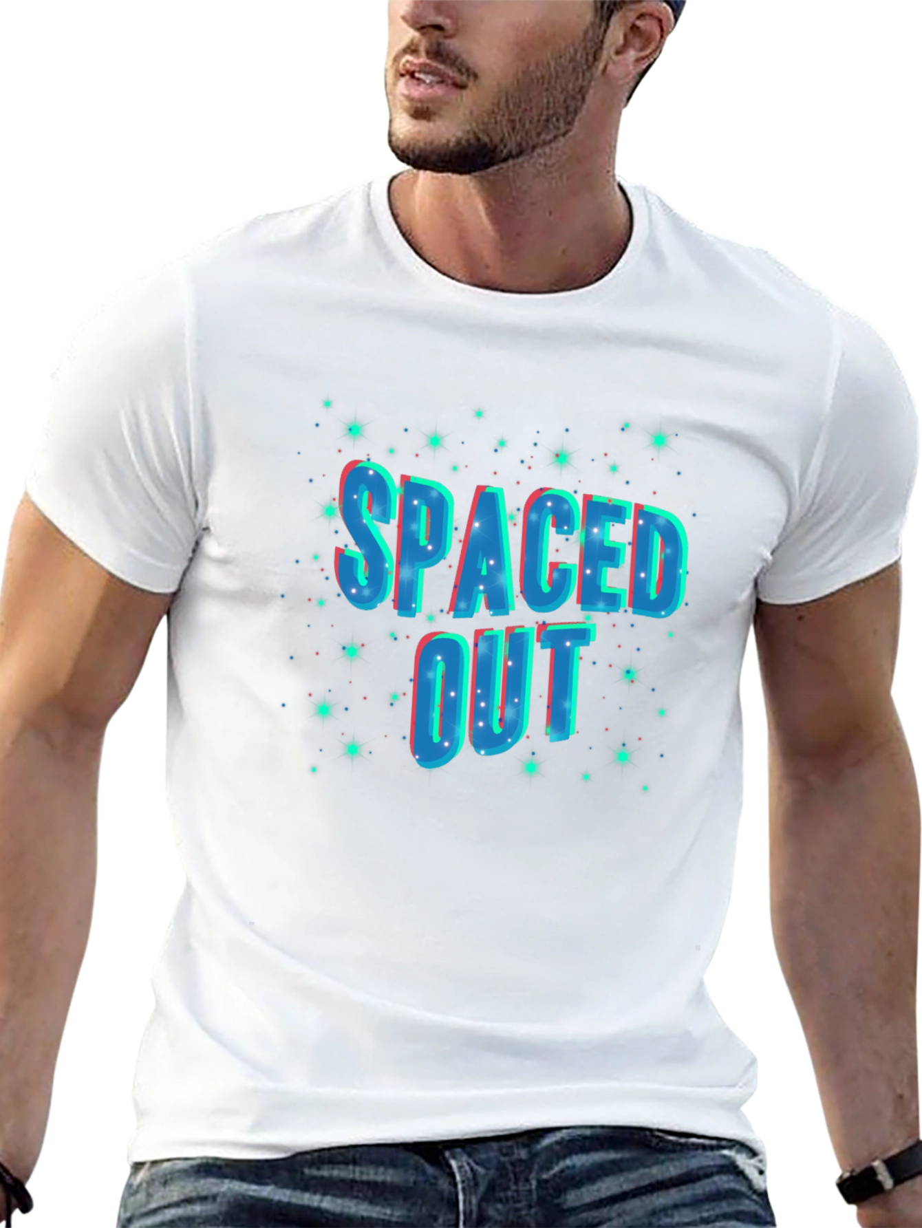 Spaced Out Graphic Black T-Shirt
