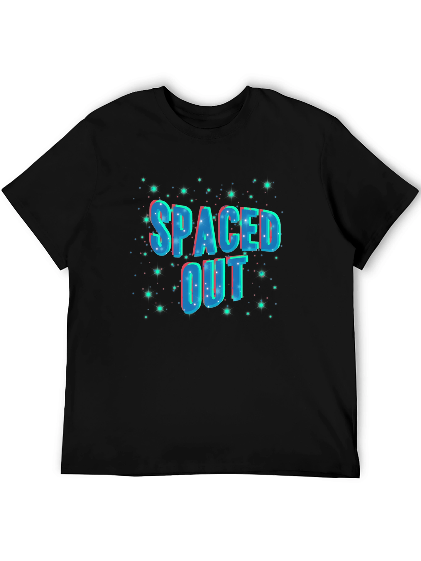 Spaced Out Graphic Black T-Shirt