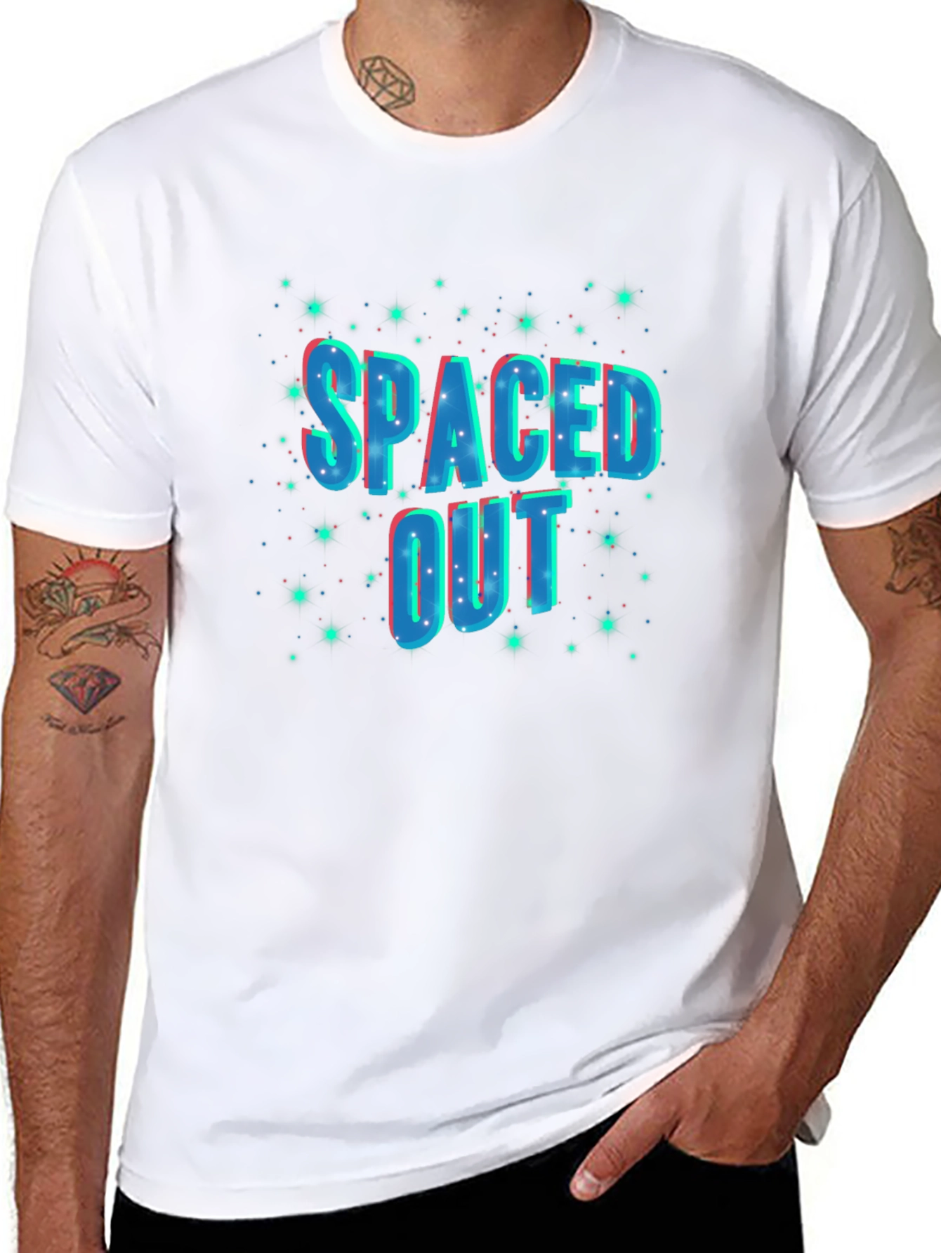 Spaced Out Graphic Black T-Shirt