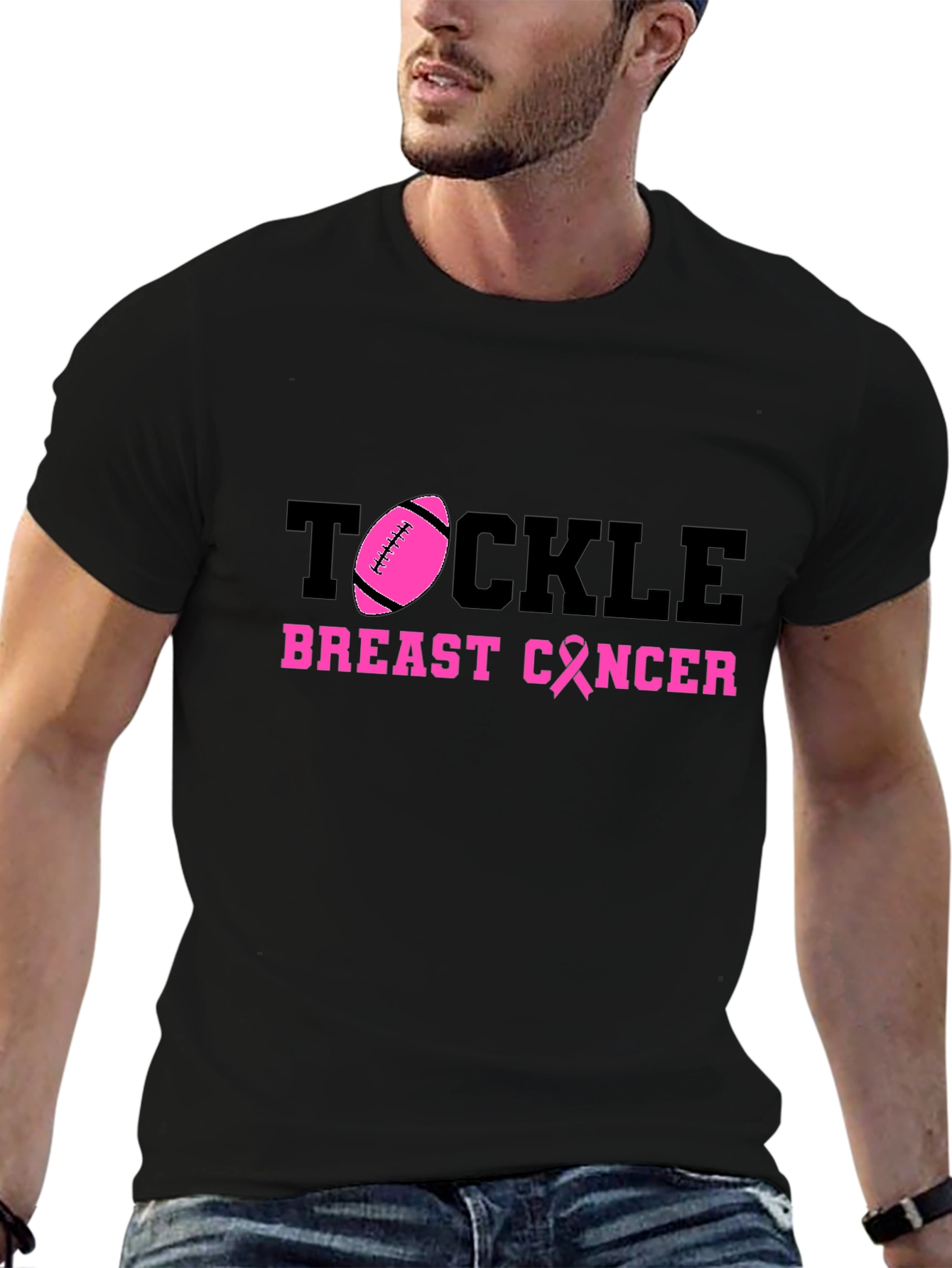 Tackle Breast Cancer Awareness Graphic Tee