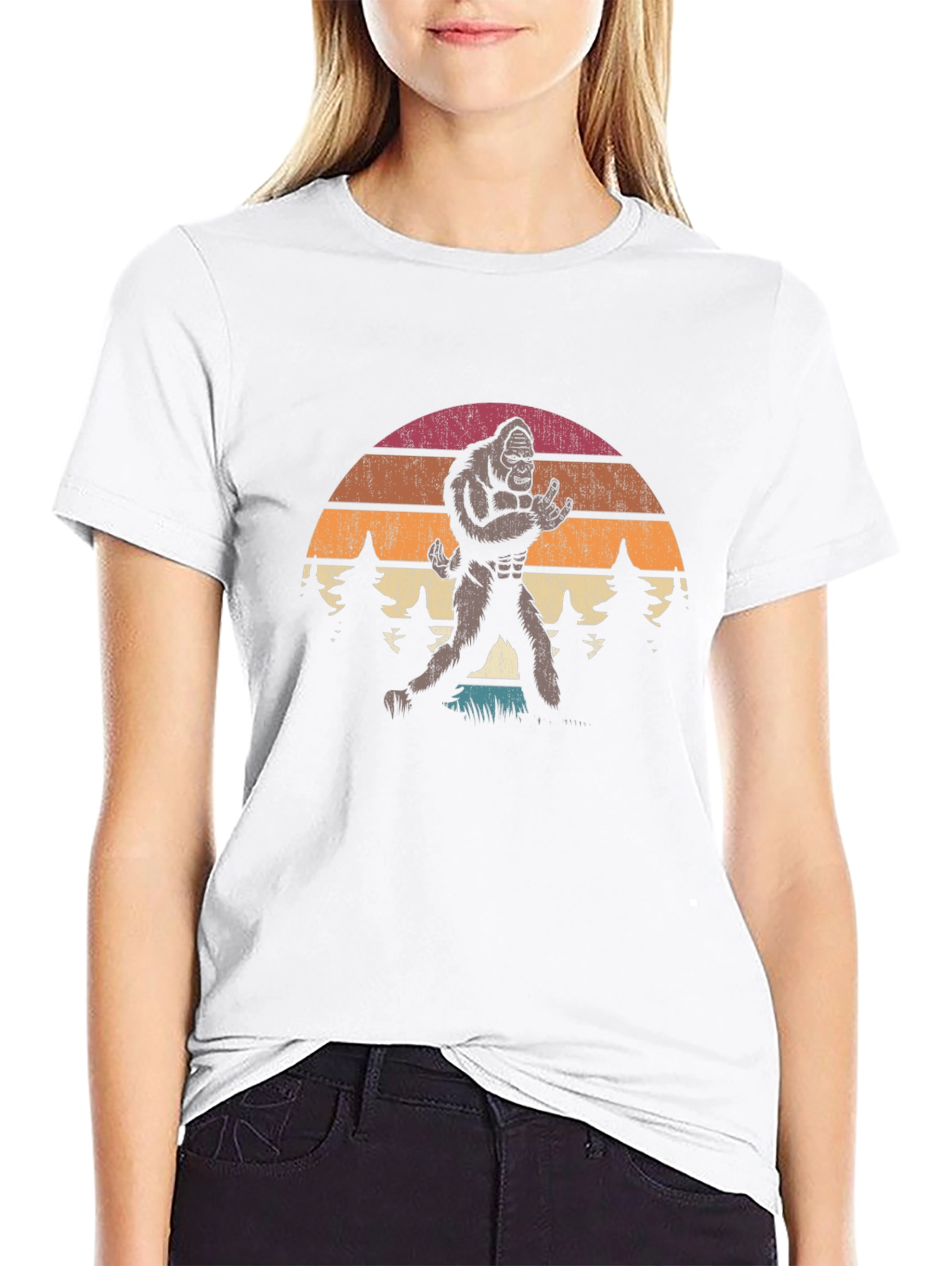 Bigfoot Sunset T-Shirt - Rock On Retro Design