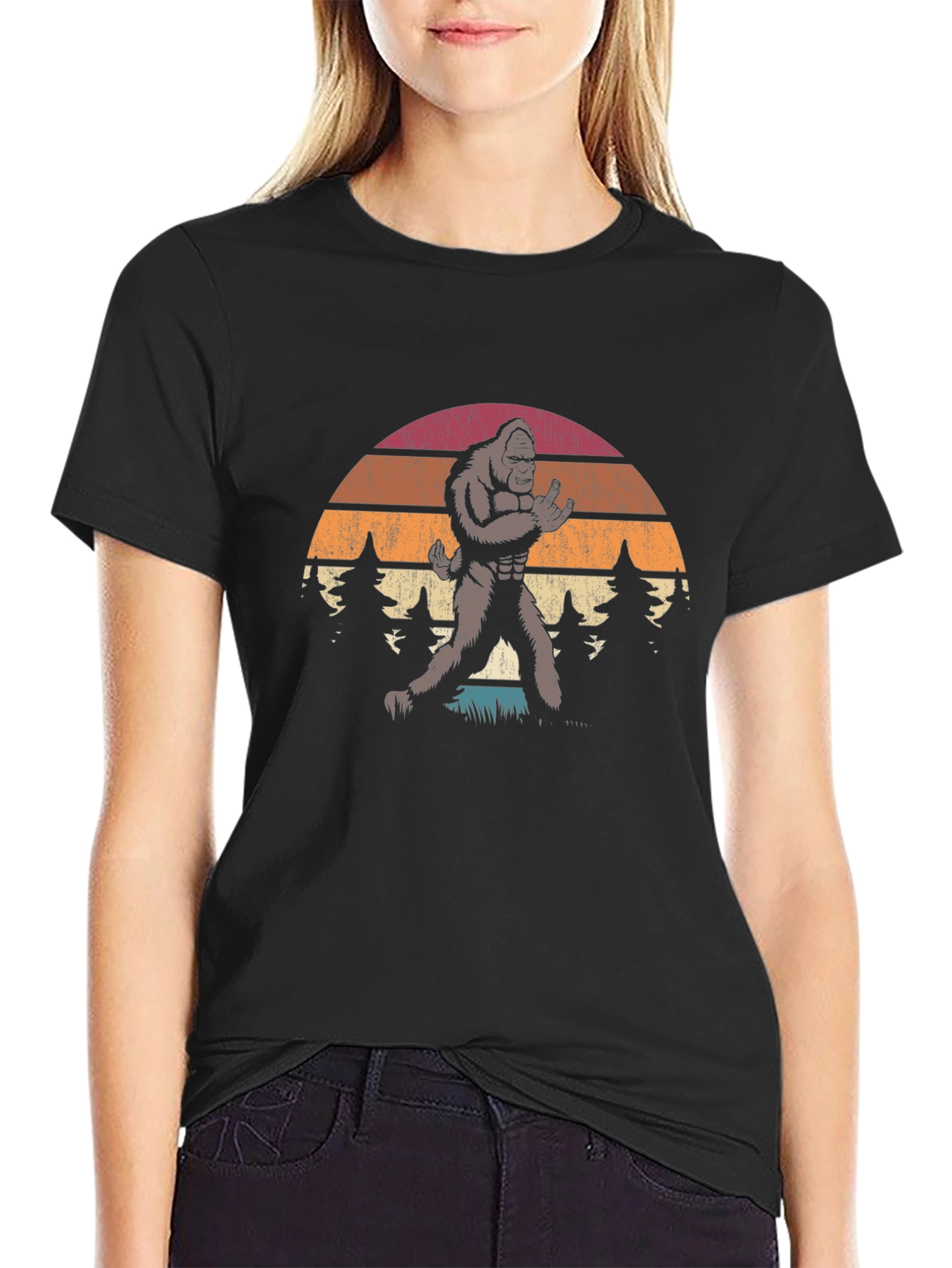 Bigfoot Sunset T-Shirt - Rock On Retro Design