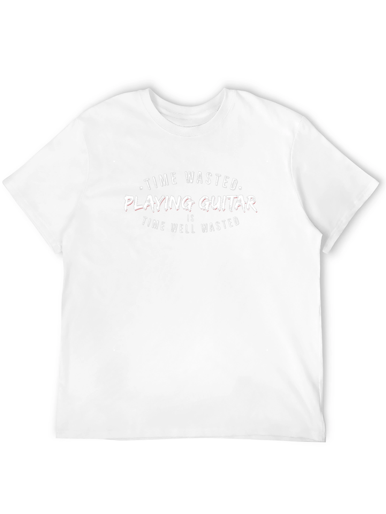 Time Wasted Playing Guitar Mens Black T-Shirt
