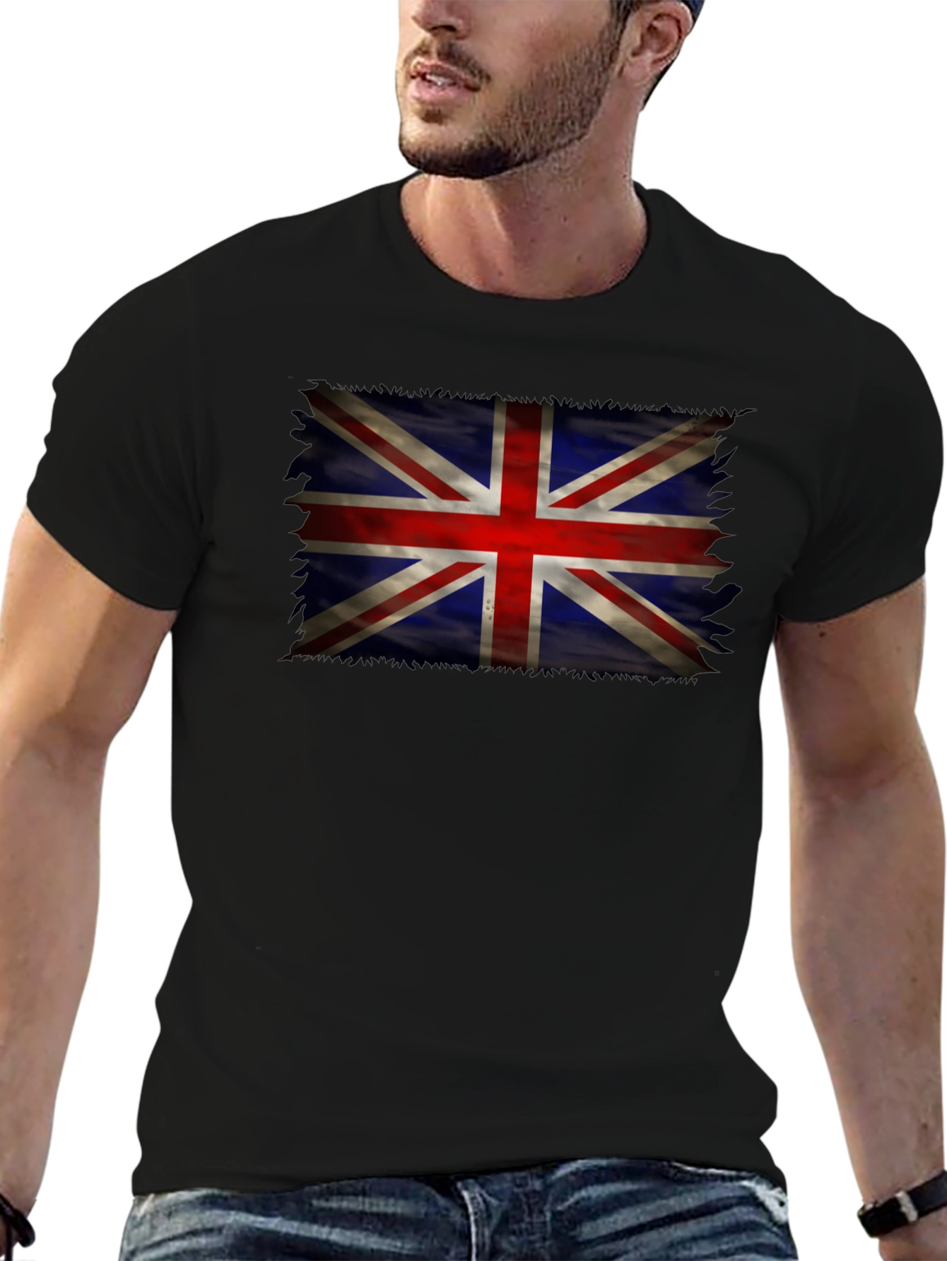 Union Jack Flag Graphic Tee - Distressed UK Design