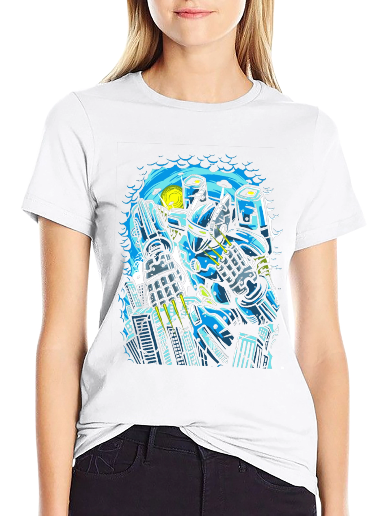 Robot Graphic Tee - Sci-Fi Style