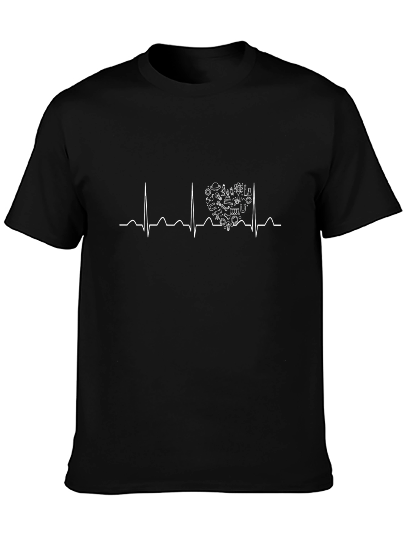 Science Heartbeat Black T-Shirt