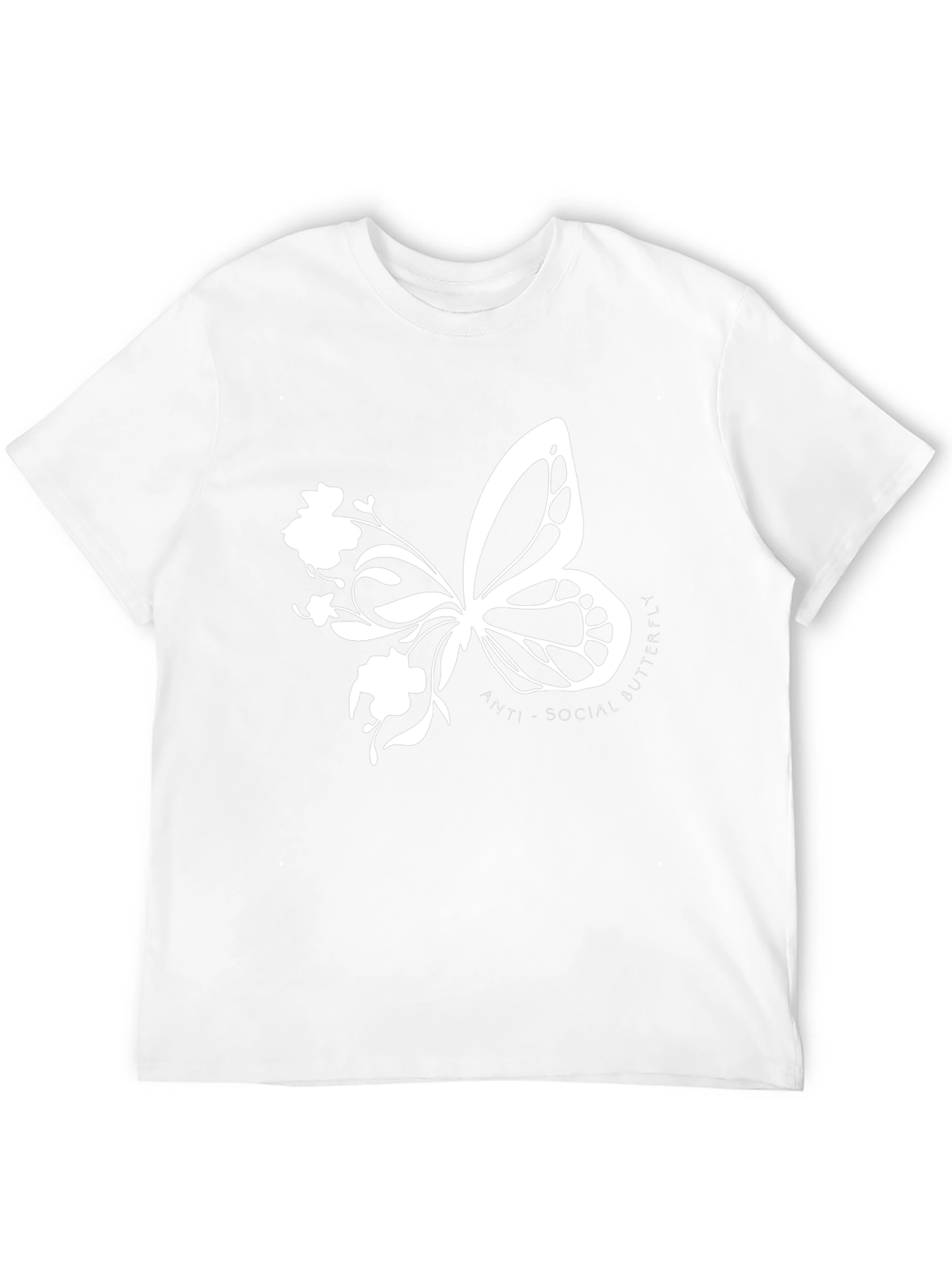 Anti-Social Butterfly Graphic Print T-Shirt