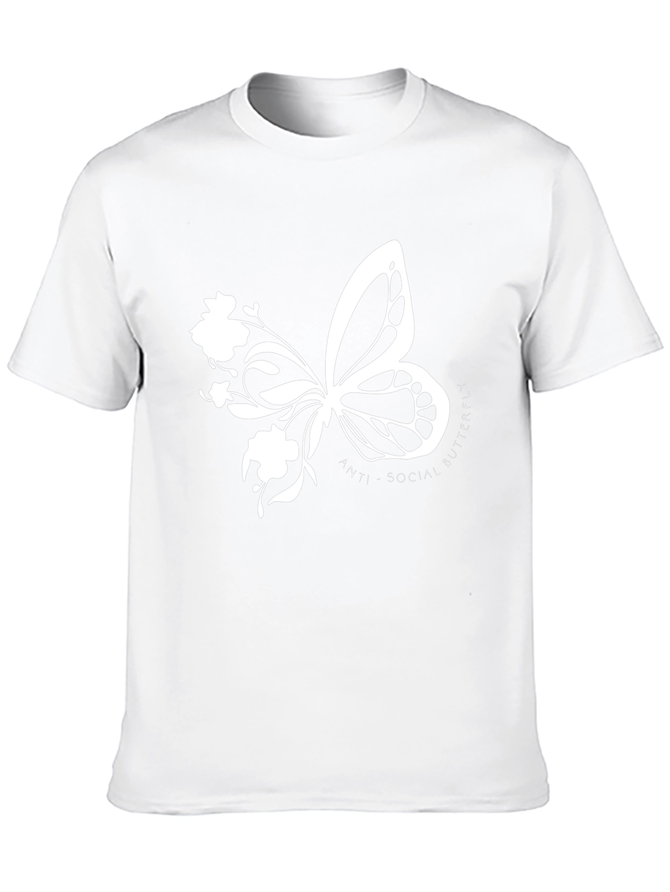 Anti-Social Butterfly Graphic Print T-Shirt