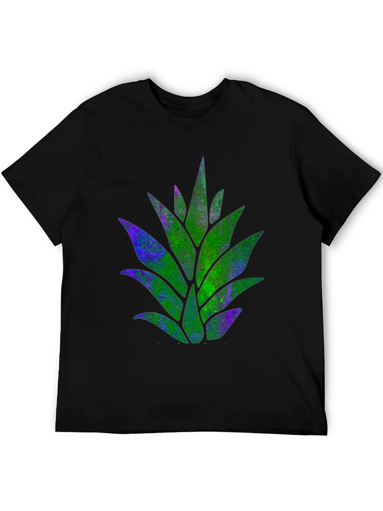 Unique Plant Design Black T-Shirt