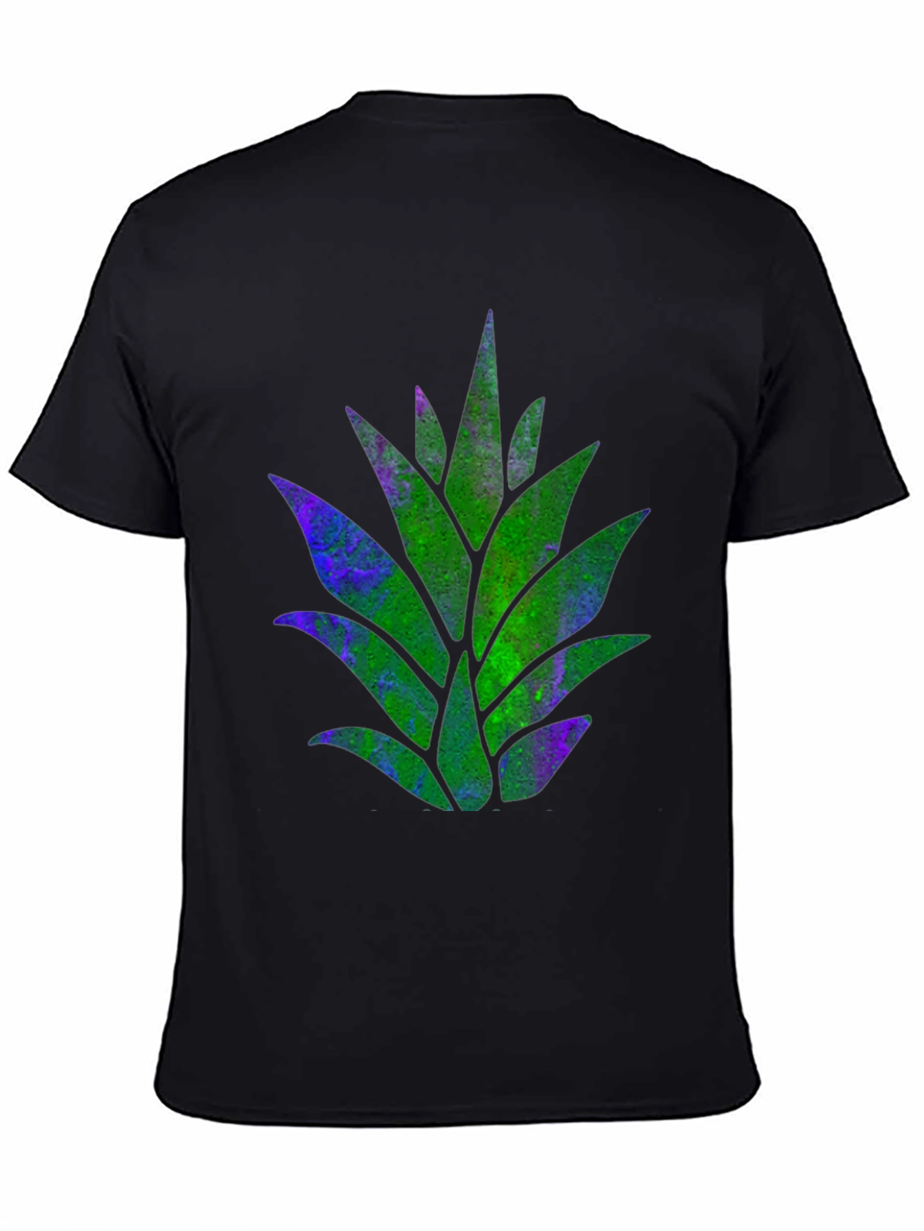 Unique Plant Design Black T-Shirt