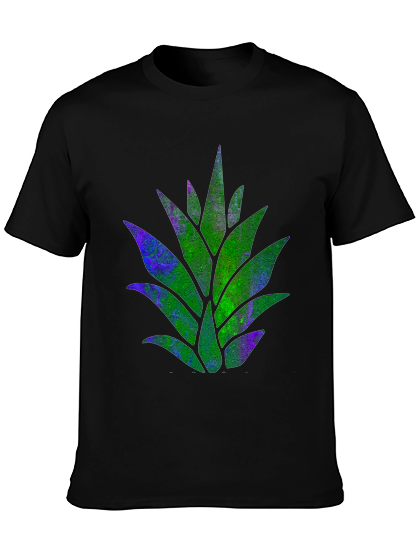 Unique Plant Design Black T-Shirt