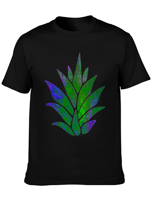 Unique Plant Design Black T-Shirt