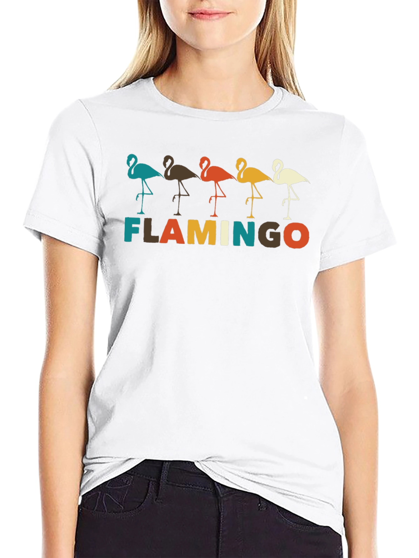 Retro Flamingo Graphic Tee -  Stylish Bird Lover Shirt