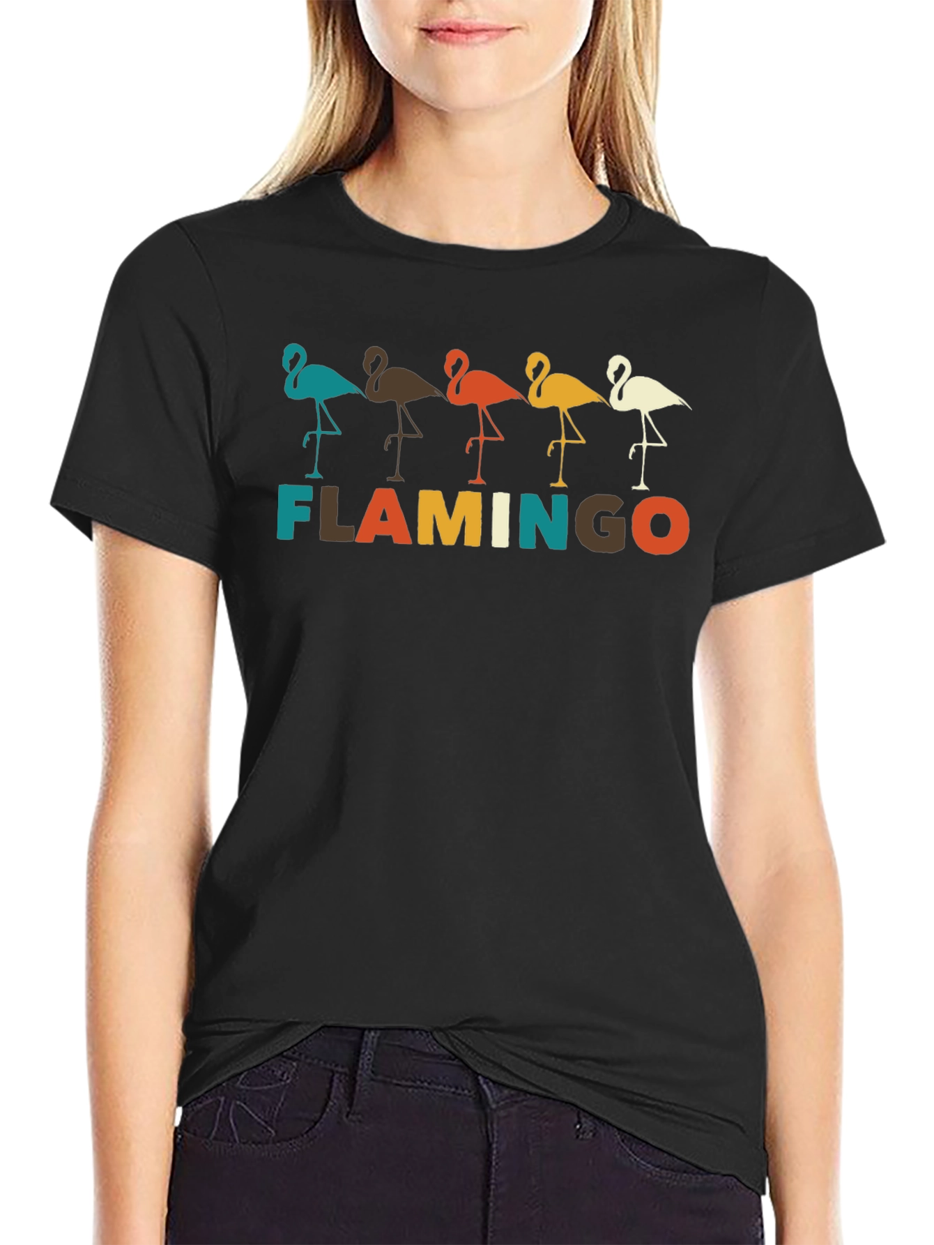 Retro Flamingo Graphic Tee -  Stylish Bird Lover Shirt