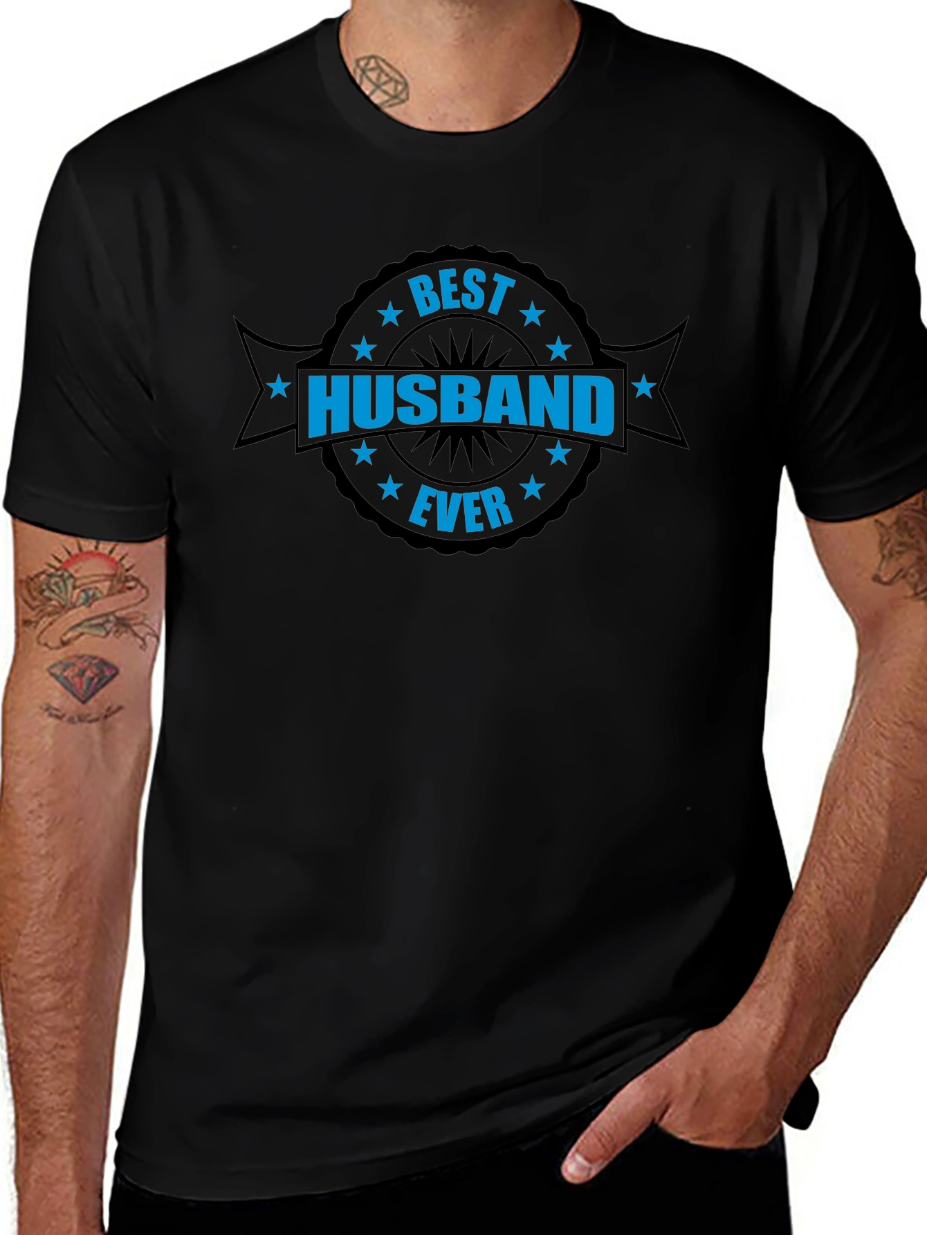 Best Husband Ever Black Crew Neck T-Shirt