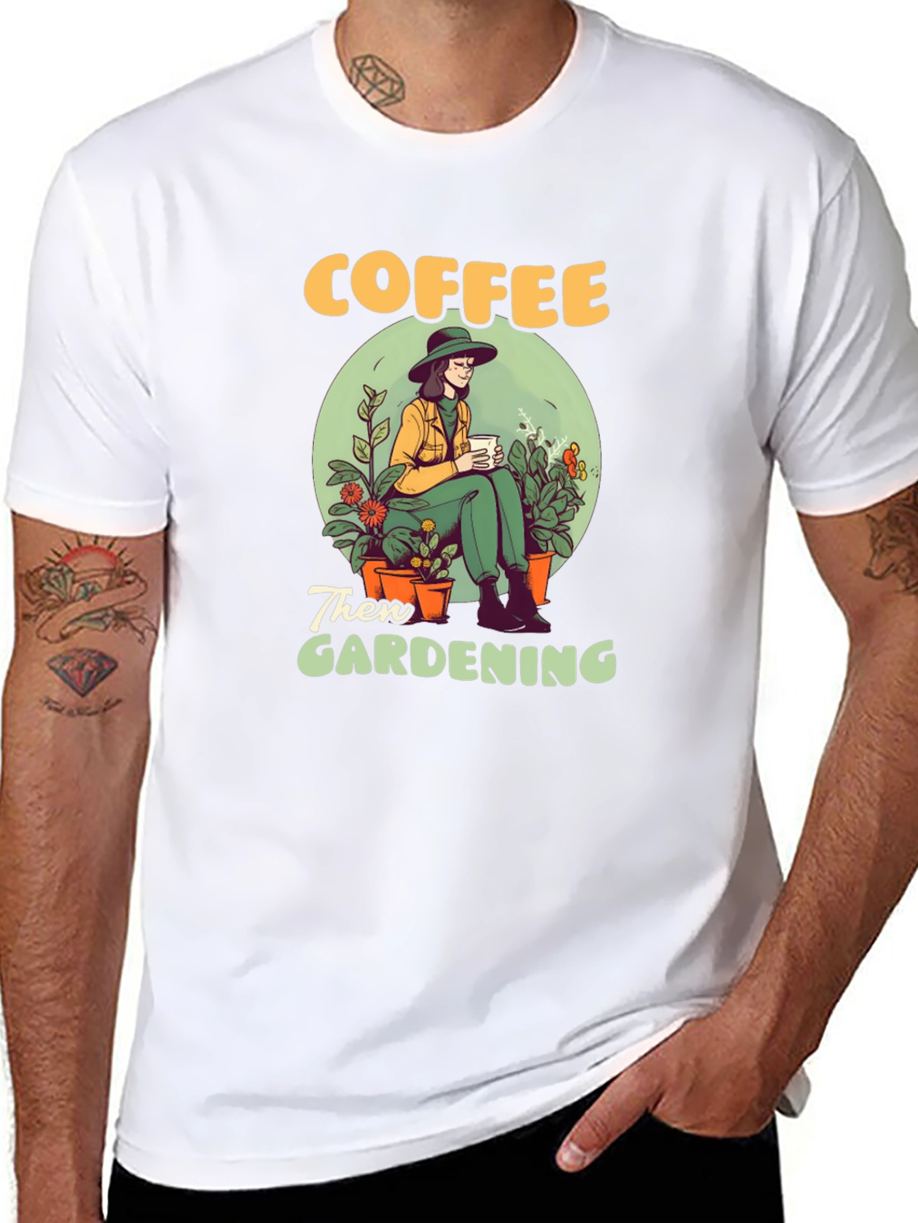 Coffee Then Gardening Graphic Tee