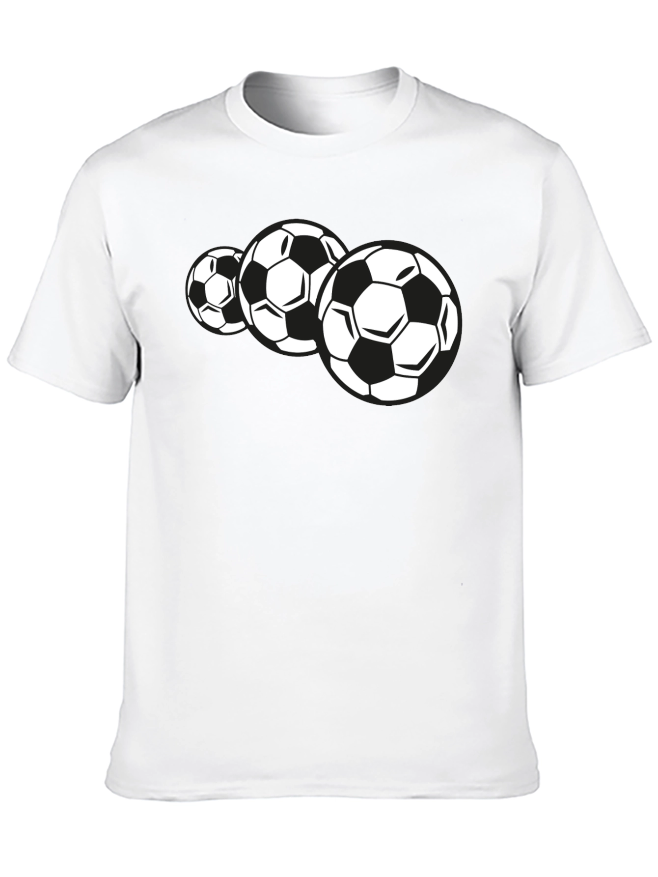 Soccer Balls Graphic Tee - Black Short Sleeve