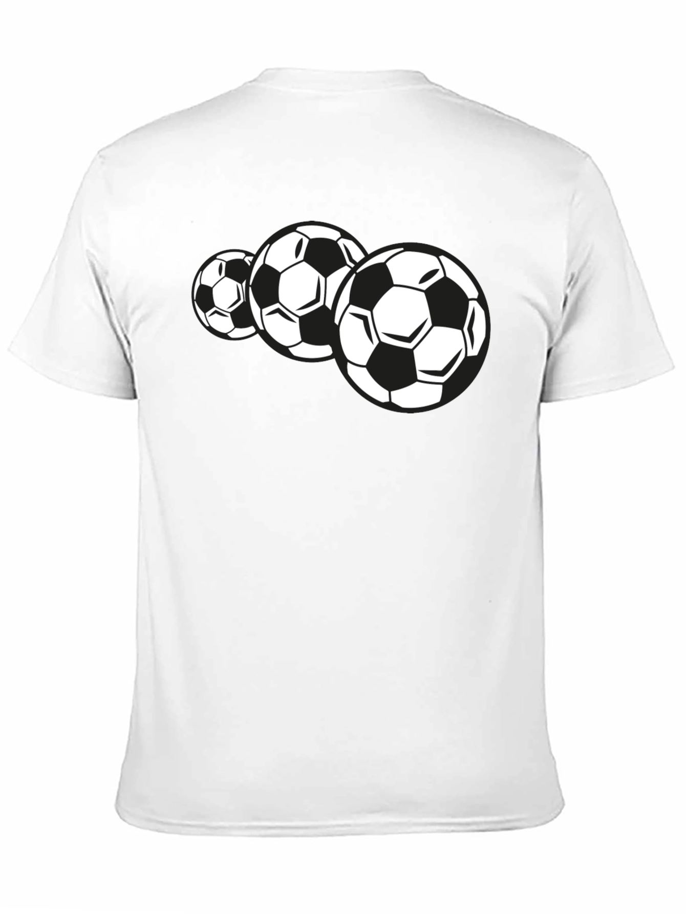 Soccer Balls Graphic Tee - Black Short Sleeve