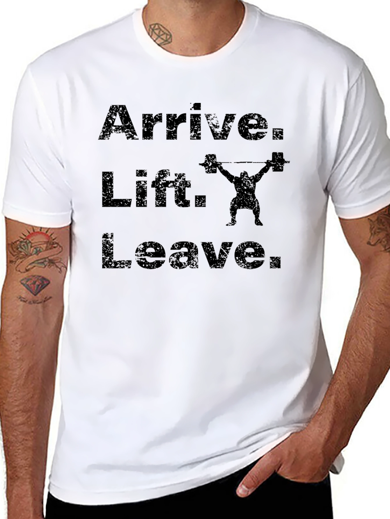 Arrive Lift Leave Mens Black Gym T-Shirt