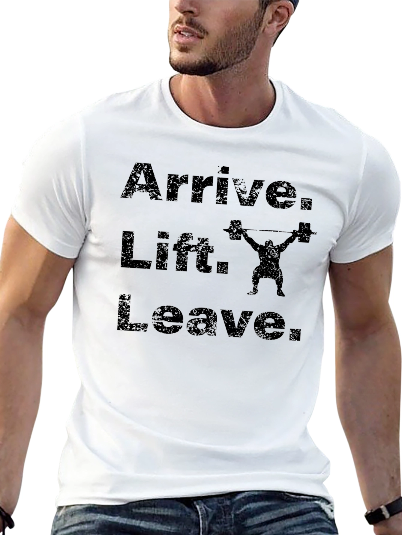 Arrive Lift Leave Mens Black Gym T-Shirt