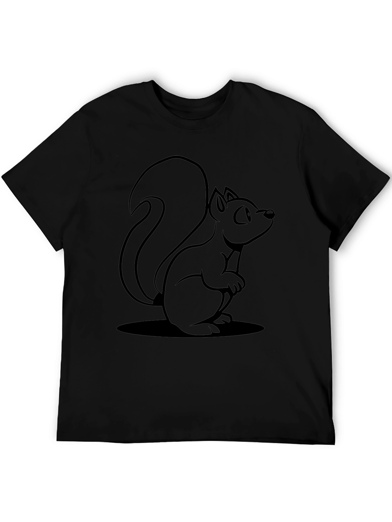Squirrel Graphic Tee - Black Cotton Blend