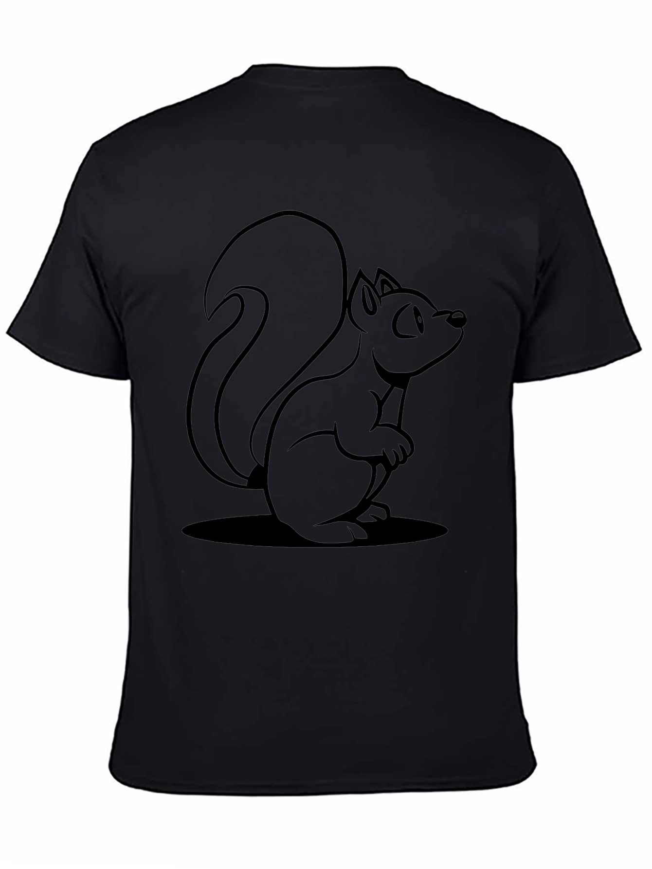 Squirrel Graphic Tee - Black Cotton Blend