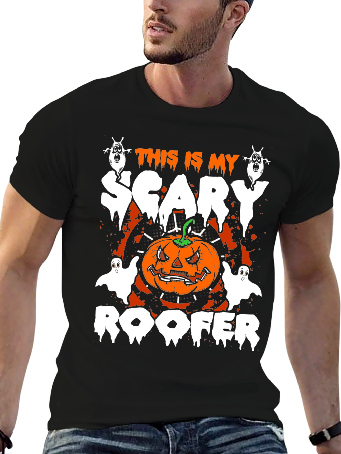 Scary Roofer Halloween T-Shirt