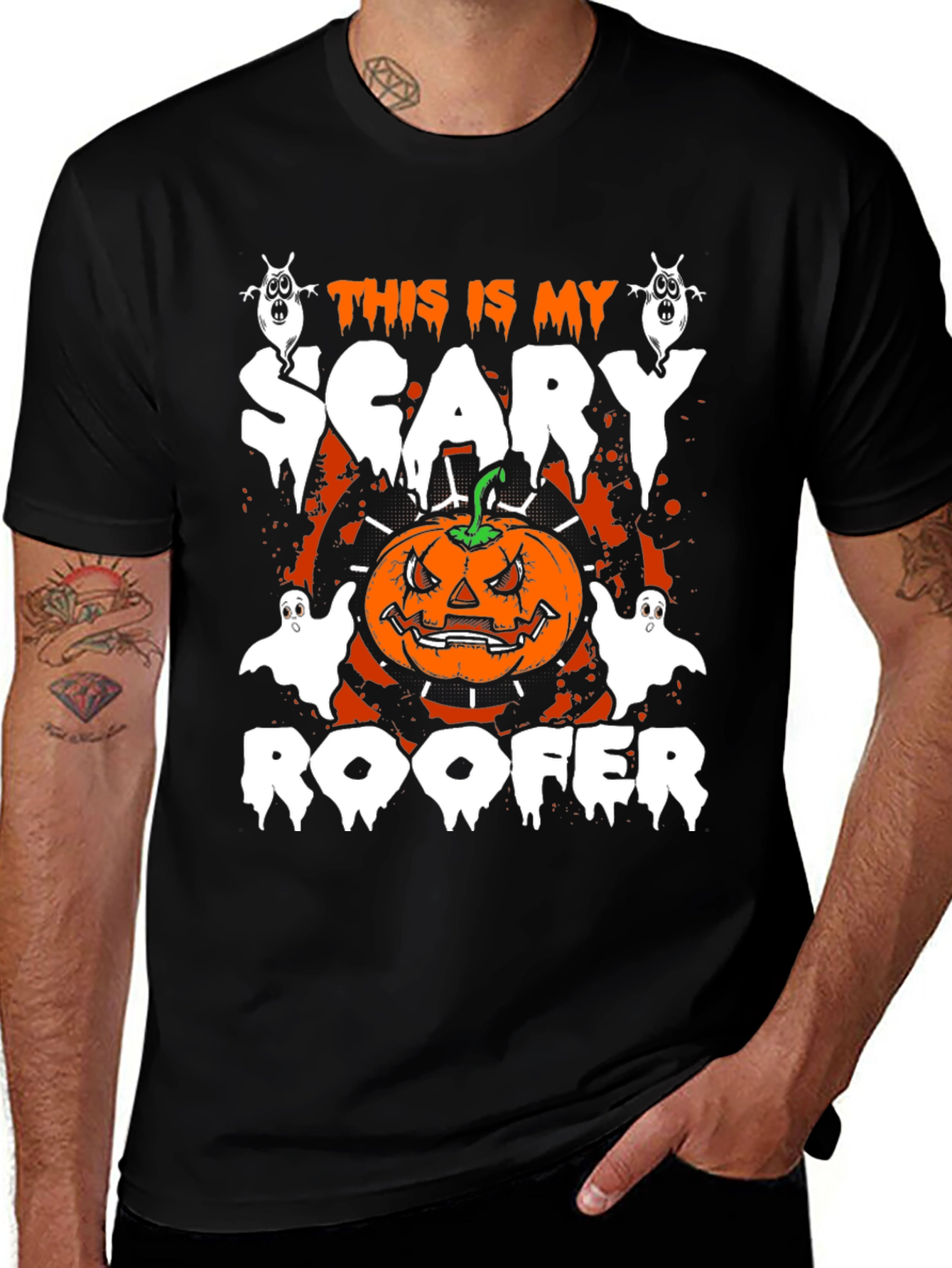 Scary Roofer Halloween T-Shirt