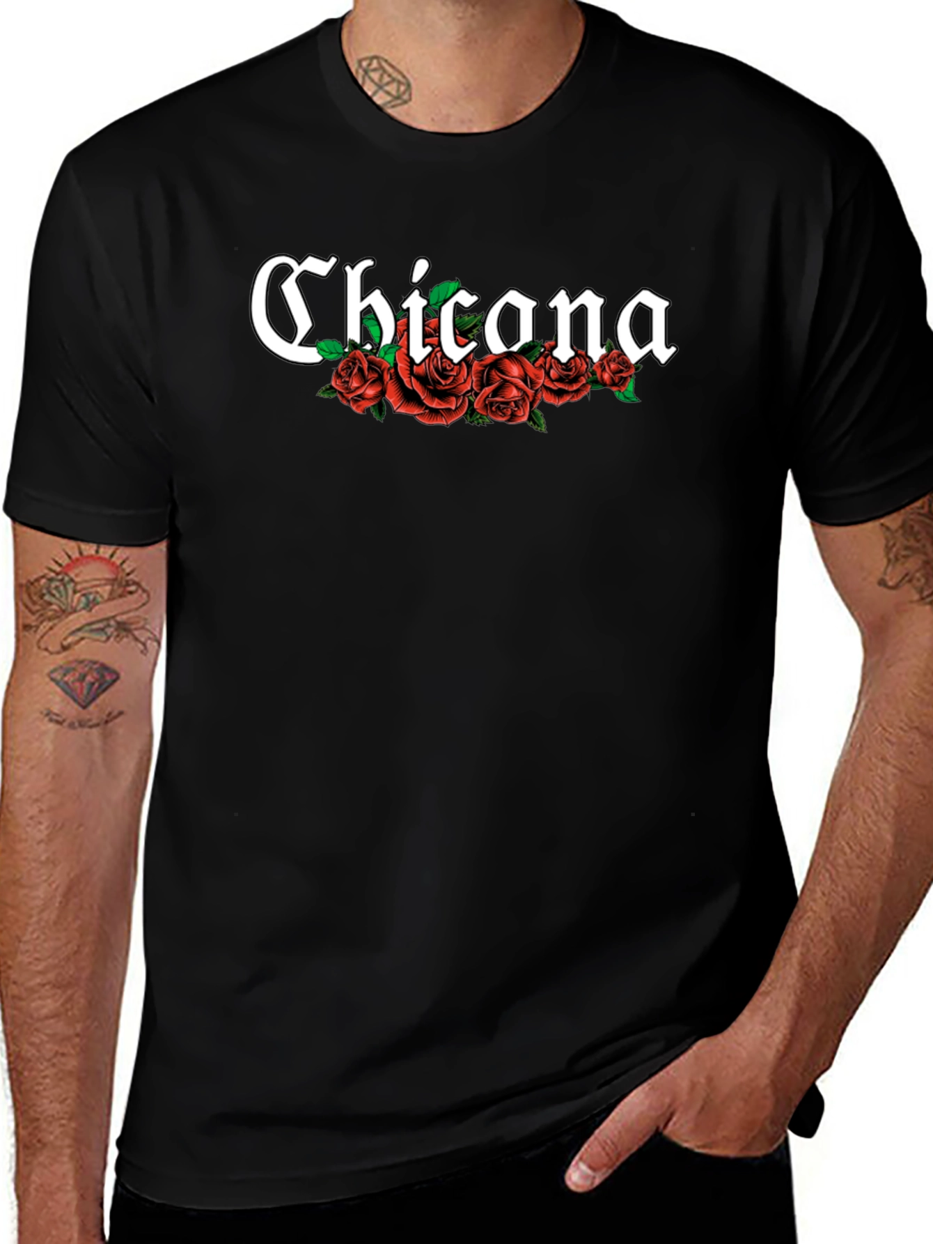 Chicana Rose T-Shirt - Black Tee
