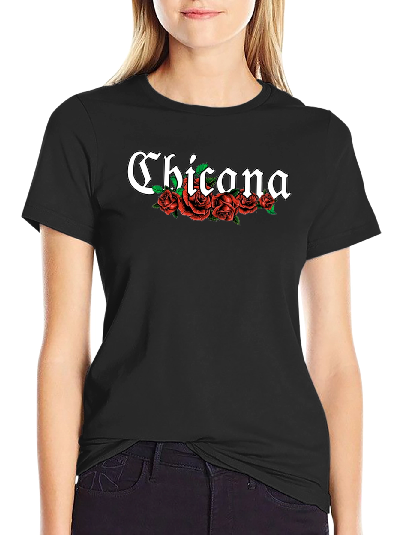 Chicana Rose T-Shirt - Black Tee