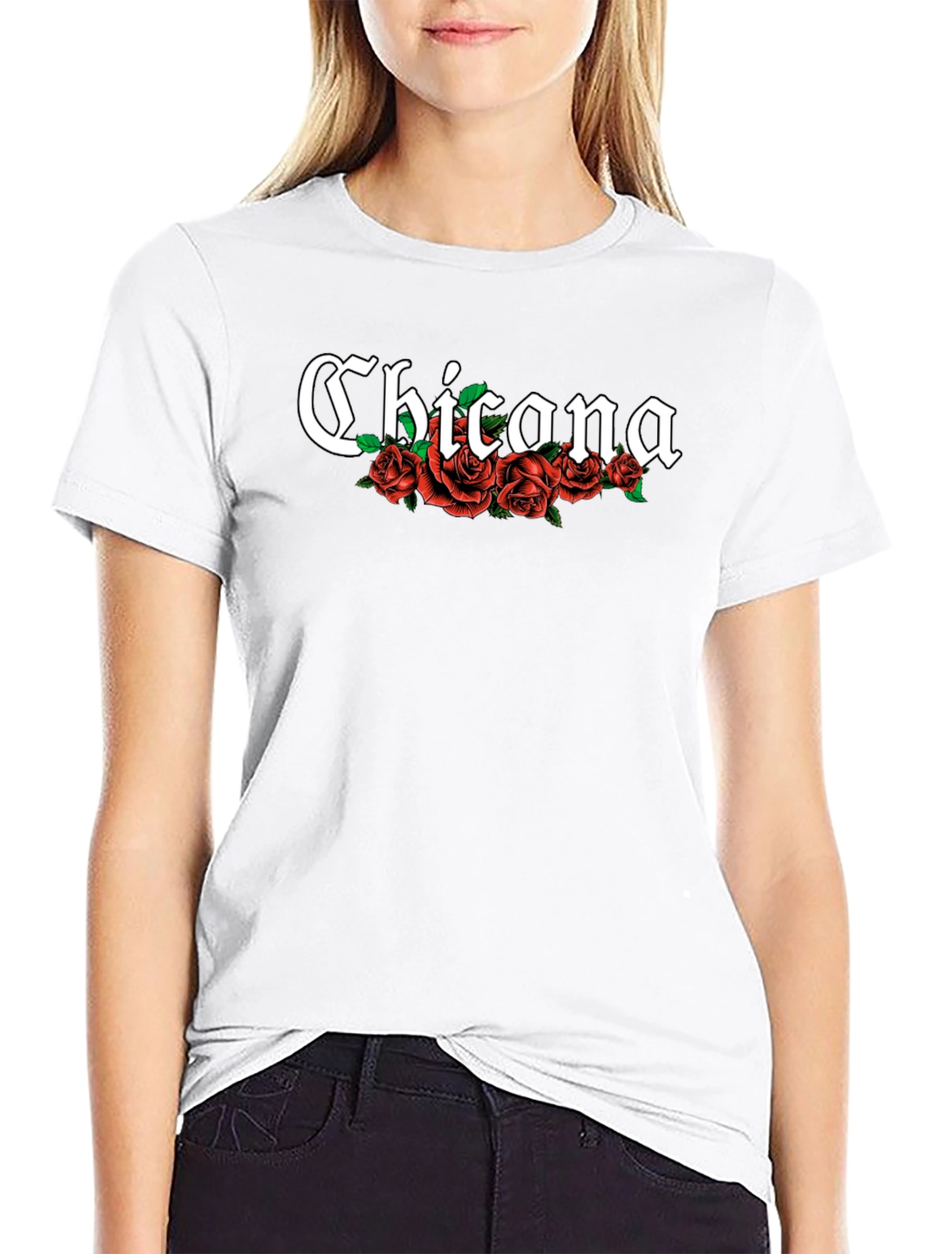Chicana Rose T-Shirt - Black Tee