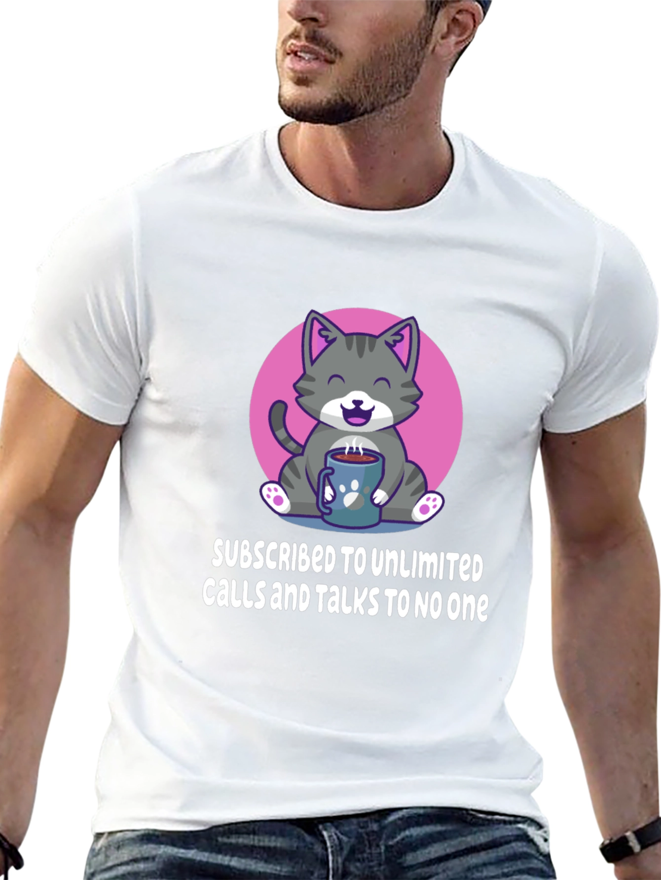 Cat Lover T-Shirt: Unlimited Calls Talks to No One