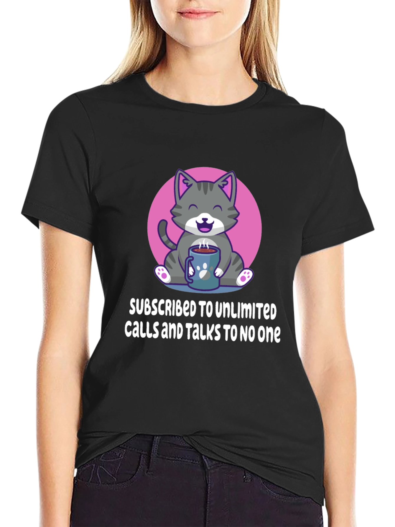Cat Lover T-Shirt: Unlimited Calls Talks to No One