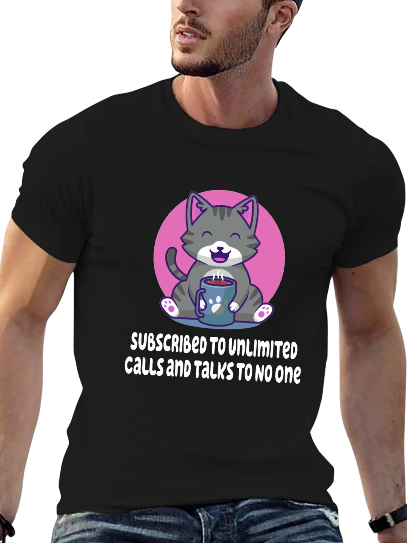 Cat Lover T-Shirt: Unlimited Calls Talks to No One