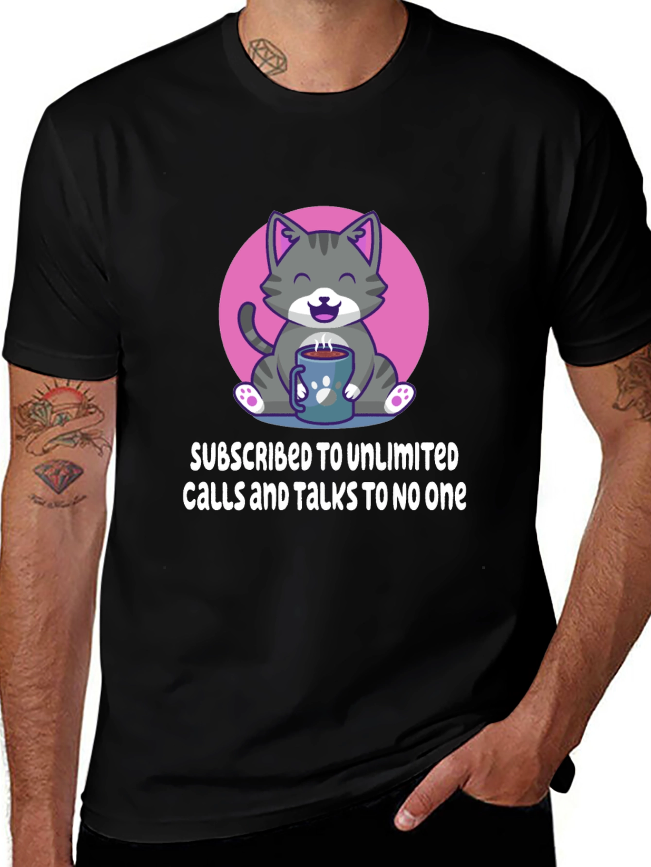 Cat Lover T-Shirt: Unlimited Calls Talks to No One
