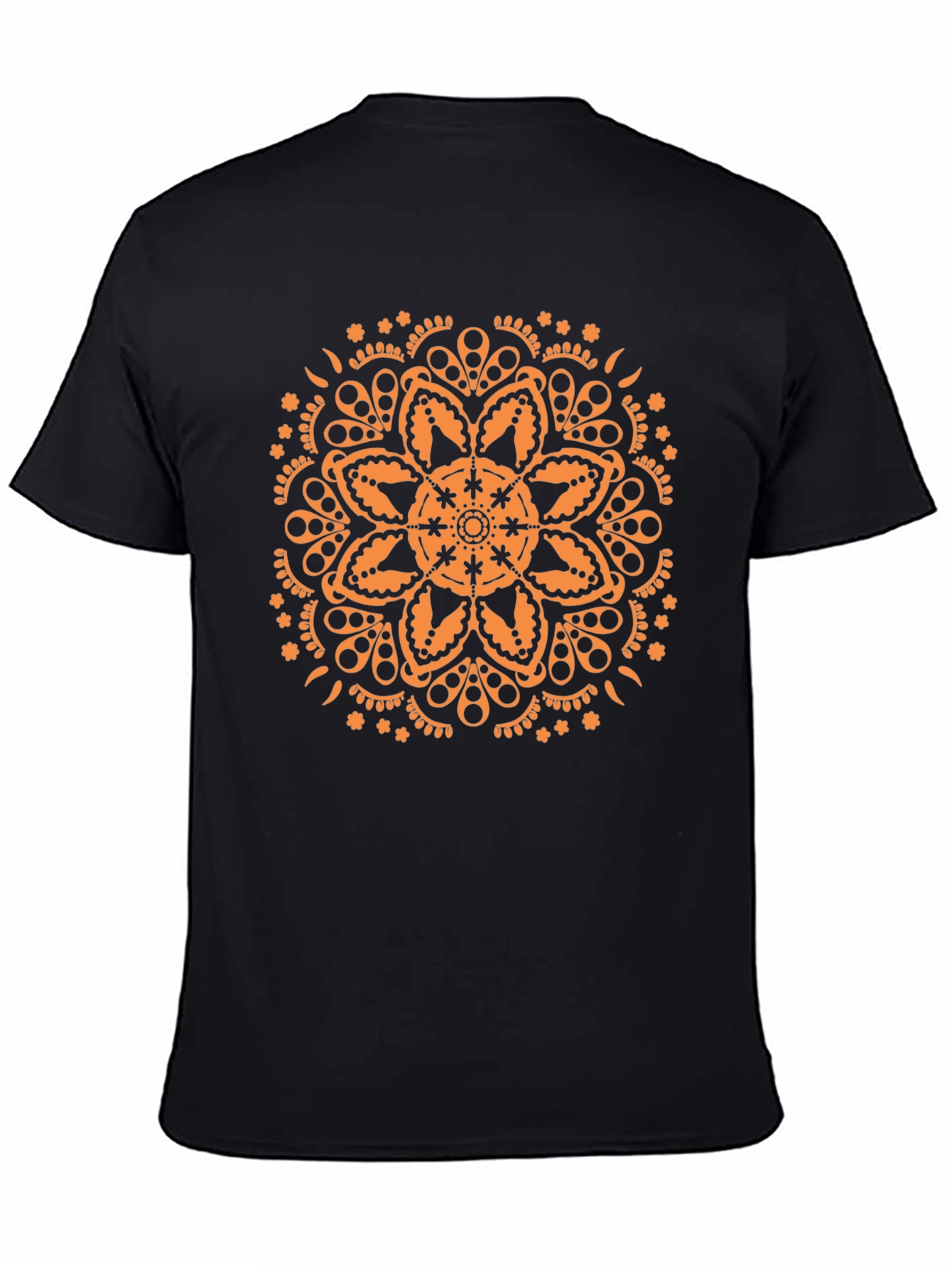 Black T-Shirt with Mandala Design