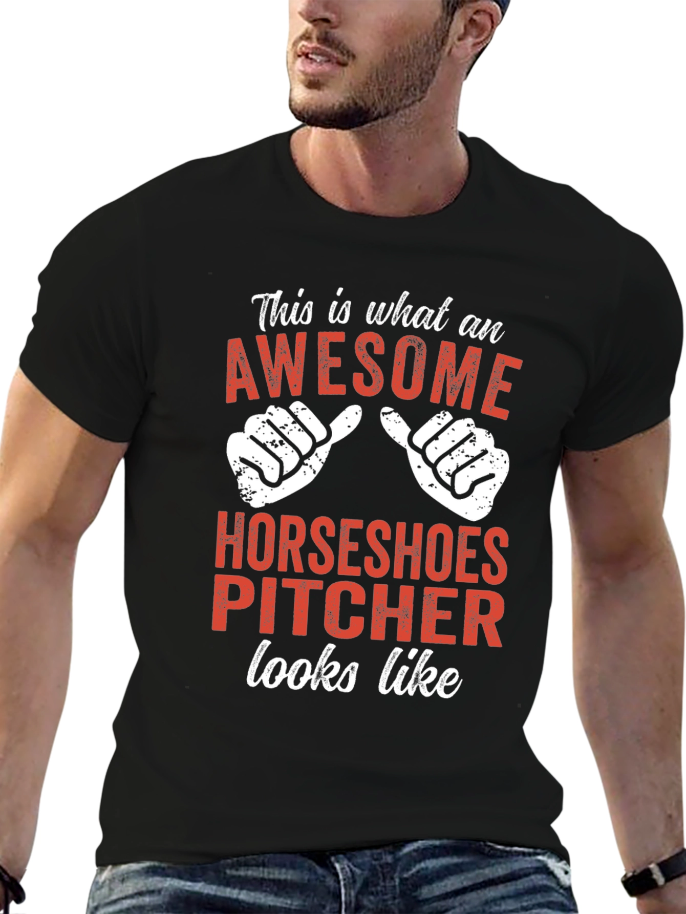 Awesome Horseshoes Pitcher T-Shirt - Funny Gift