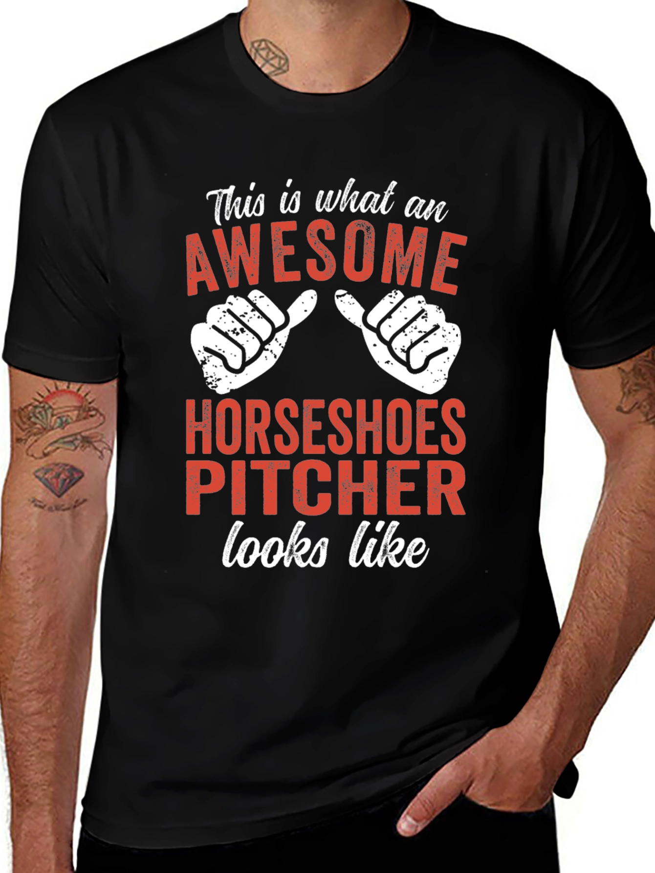 Awesome Horseshoes Pitcher T-Shirt - Funny Gift