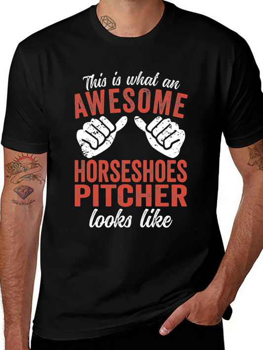 Awesome Horseshoes Pitcher T-Shirt - Funny Gift