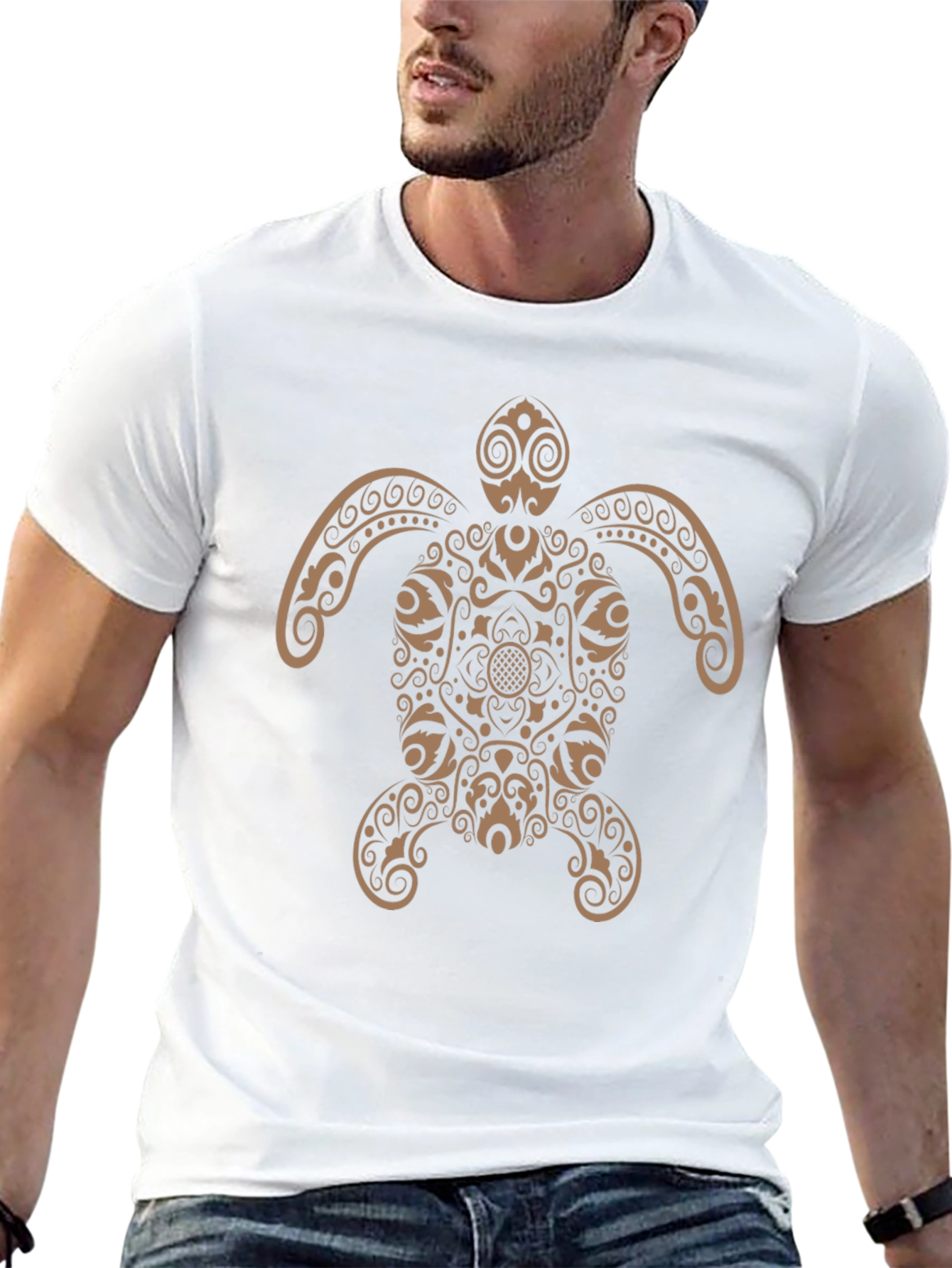 Turtle Graphic Print Tee - Casual Style