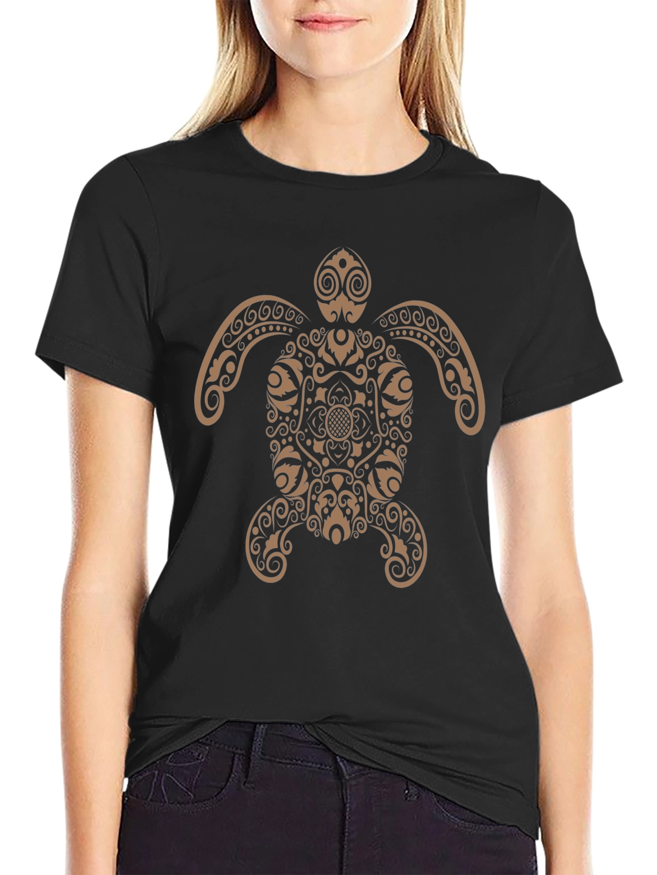 Turtle Graphic Print Tee - Casual Style