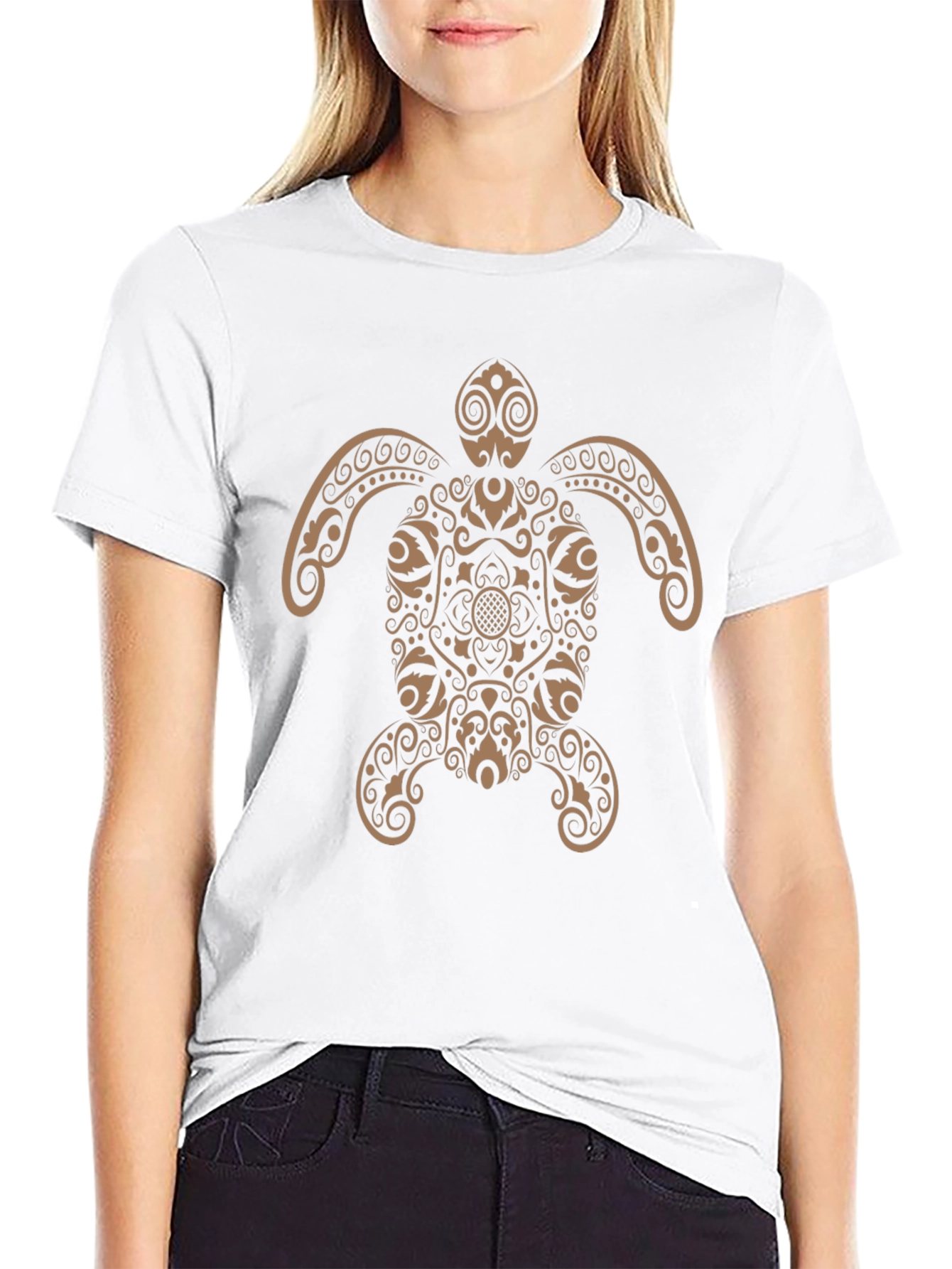 Turtle Graphic Print Tee - Casual Style