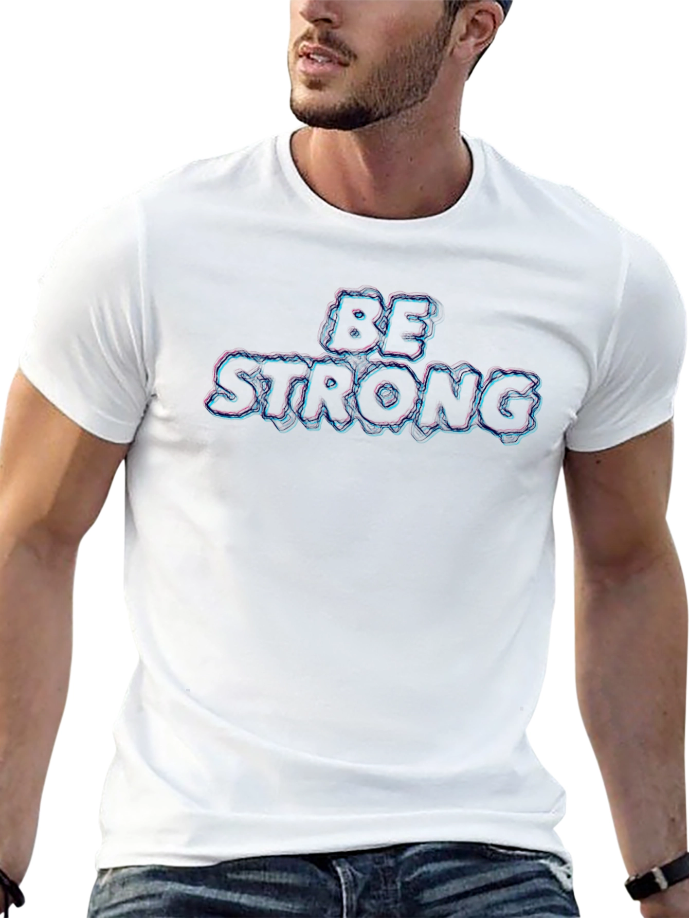 Be Strong Graphic T-Shirt - Black Cotton Tee