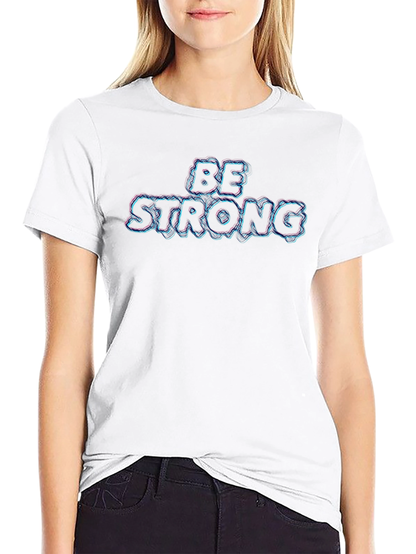 Be Strong Graphic T-Shirt - Black Cotton Tee