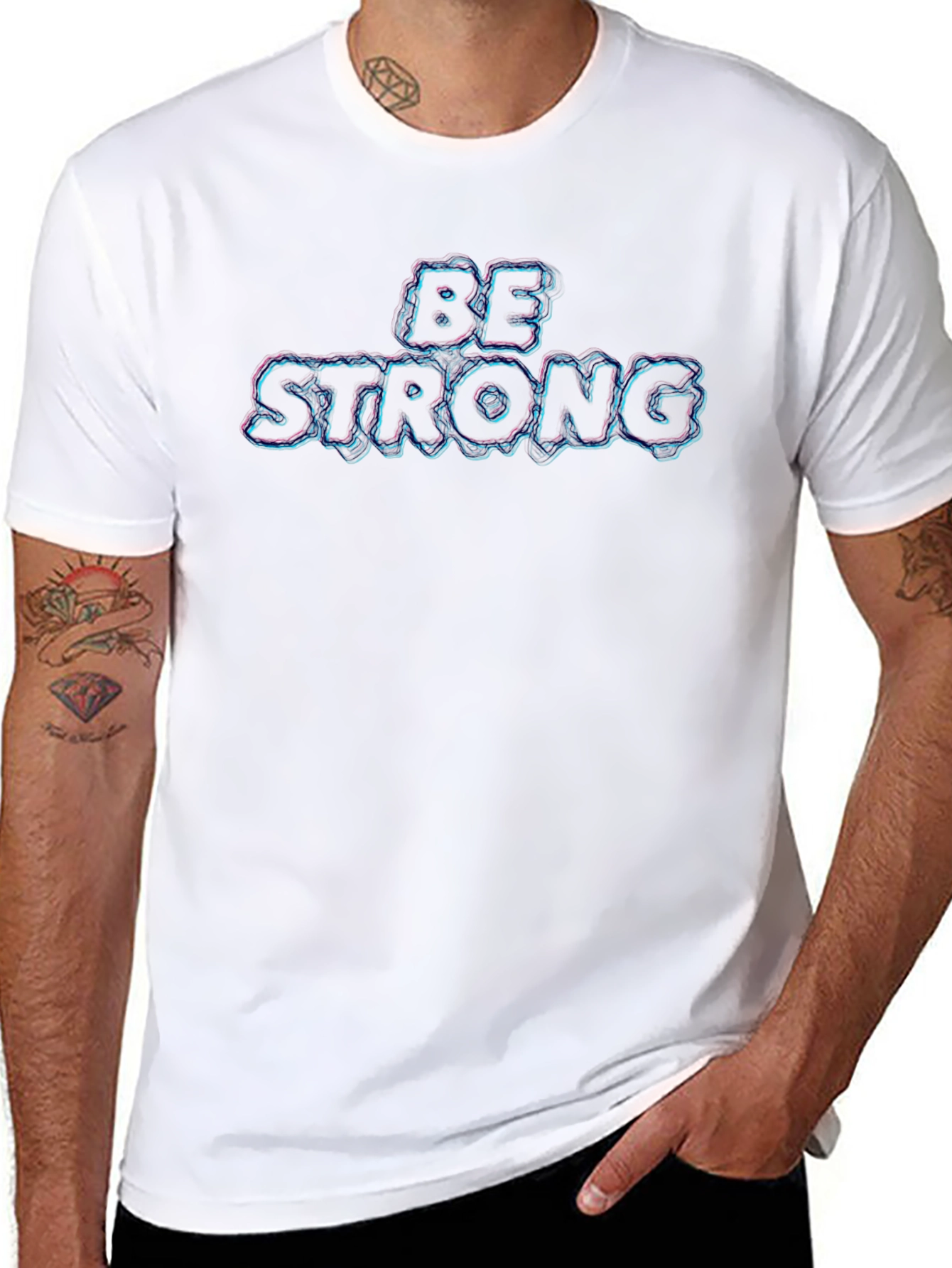 Be Strong Graphic T-Shirt - Black Cotton Tee