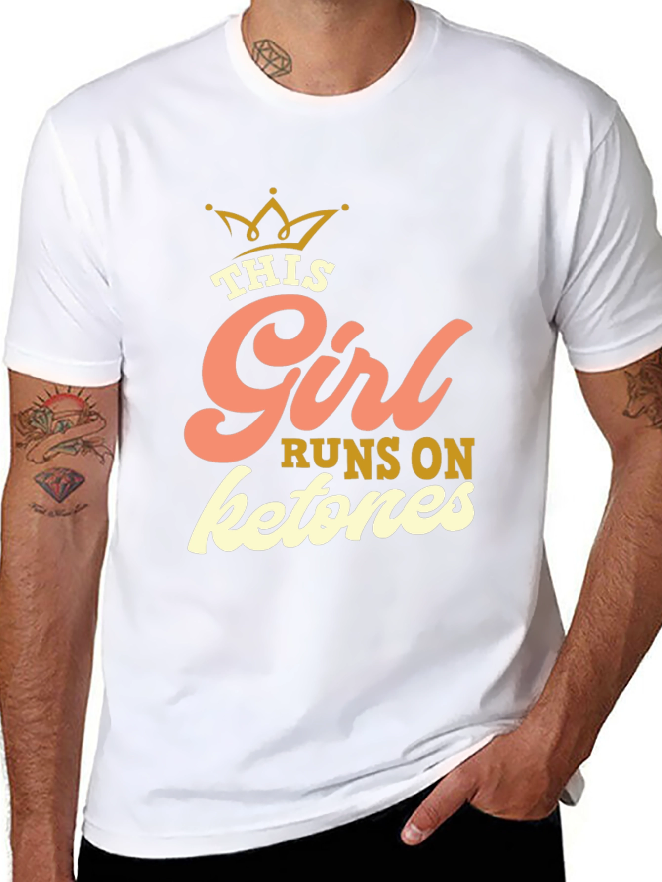 This Girl Runs on Ketones Black Graphic Tee