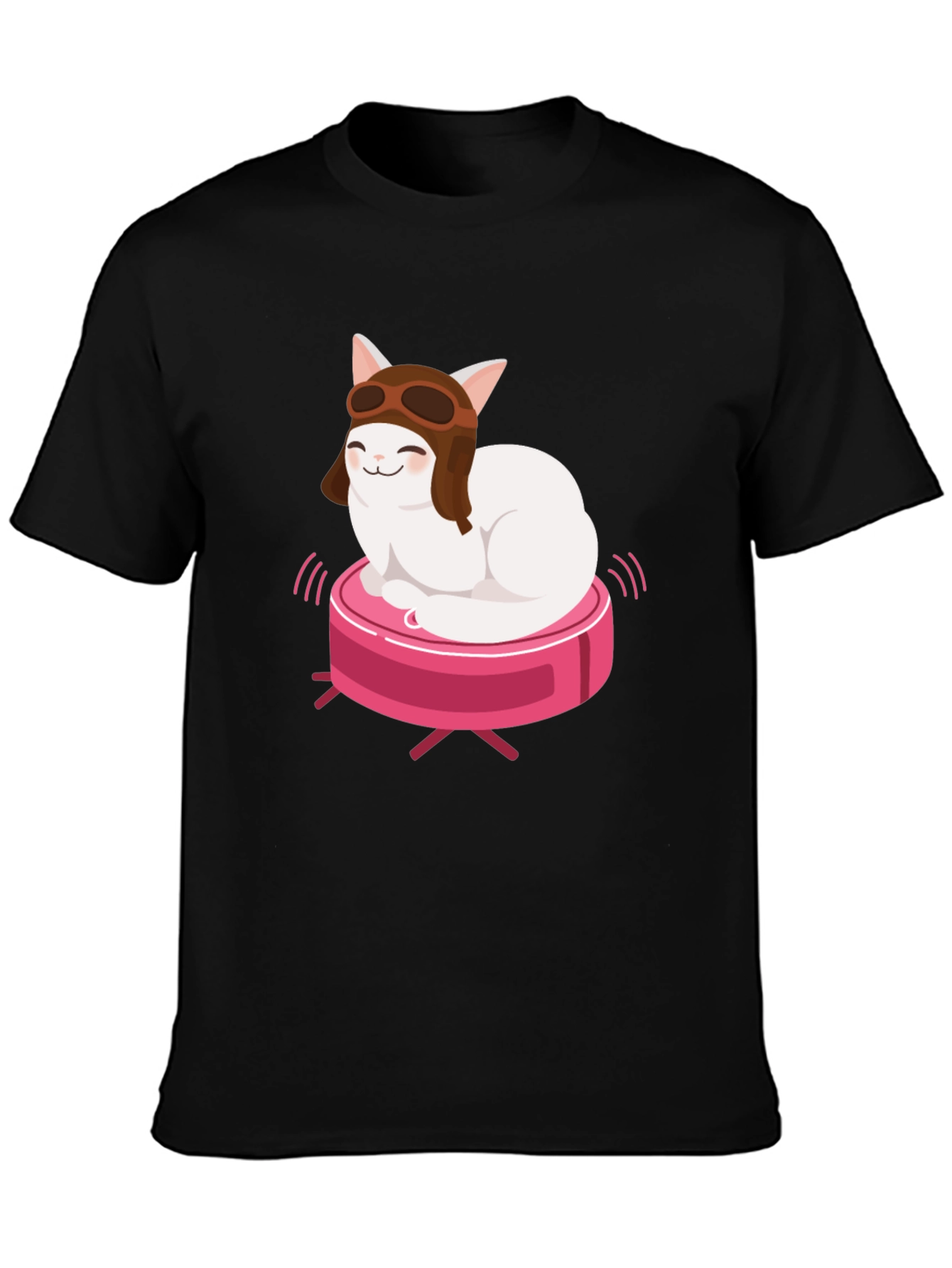 Cat Pilot on Robot Vacuum T-Shirt